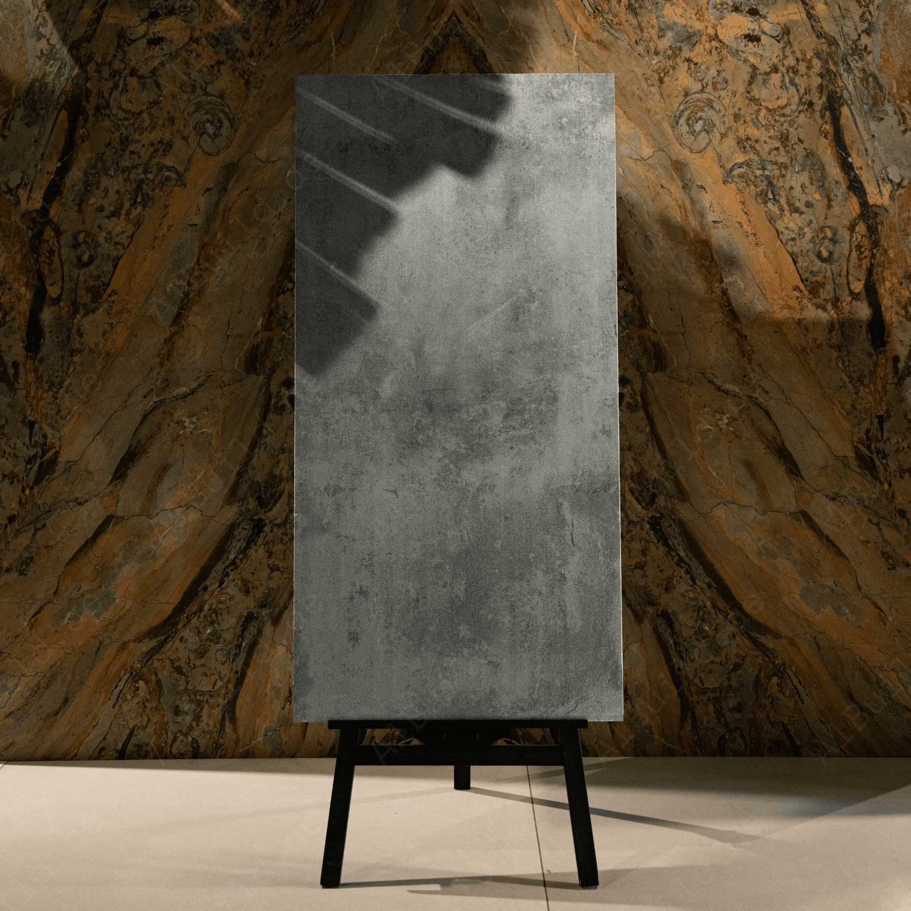 Hyper Blue Dark porcelain tile 60x120cm 9mm thickness, dark blue marble look design, durable porcelain tile for luxury floors and walls.