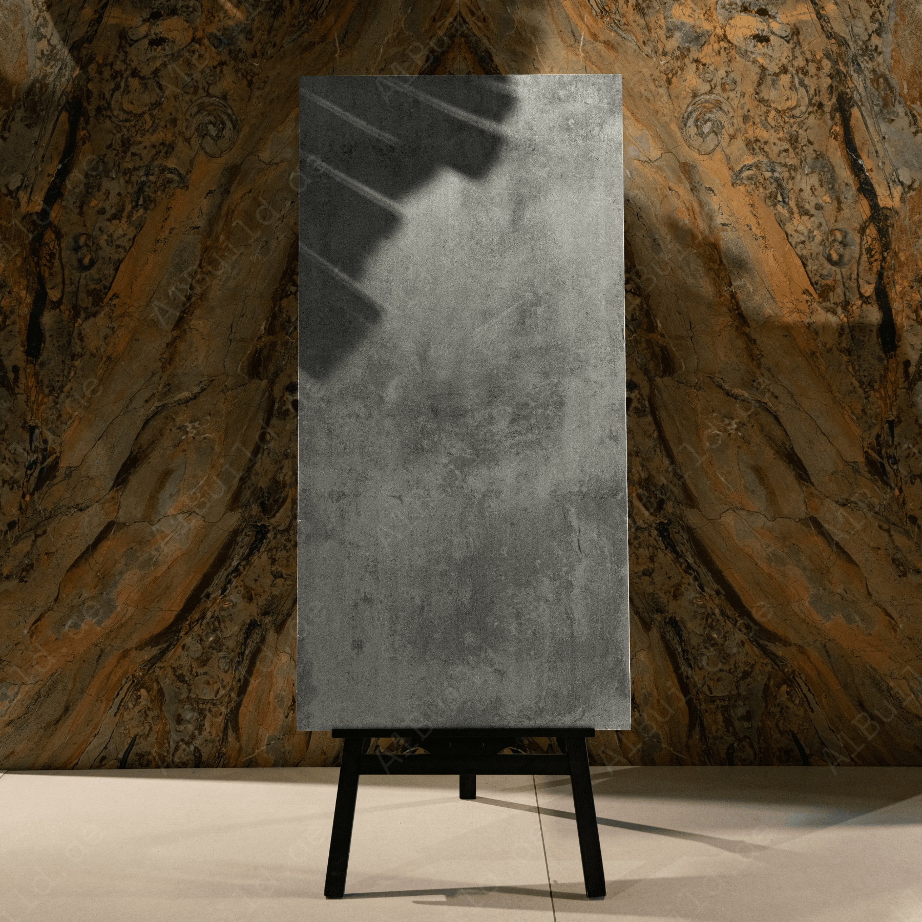 Hyper Blue Dark porcelain tile 60x120cm 9mm thickness, dark blue marble look design, durable porcelain tile for luxury floors and walls.