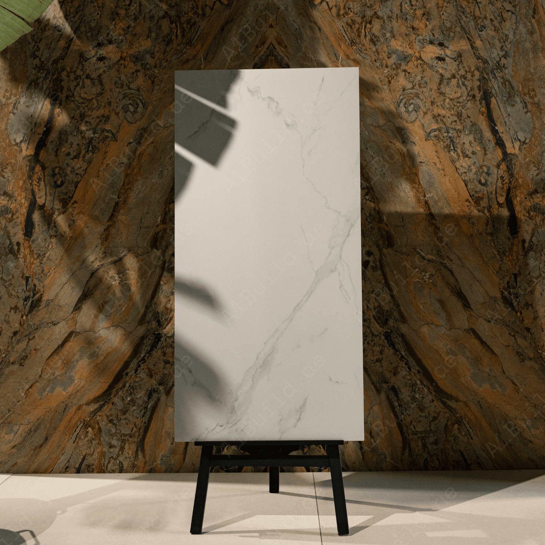 Imperial Bianco porcelain tile 60x120cm with 9mm thickness features a luxury marble look, durable porcelain body, ideal for floors and walls.