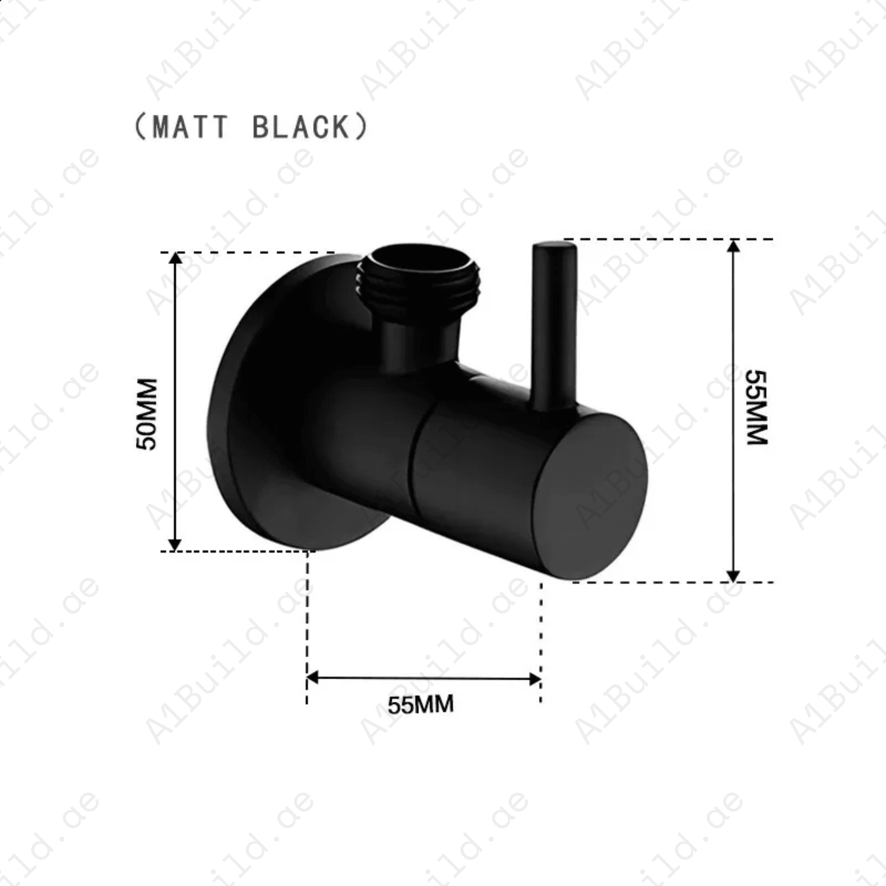 Infinity Round Shower Outlet – Matte Black Finish, Exposed Installation, Made in Germany by Hesanit