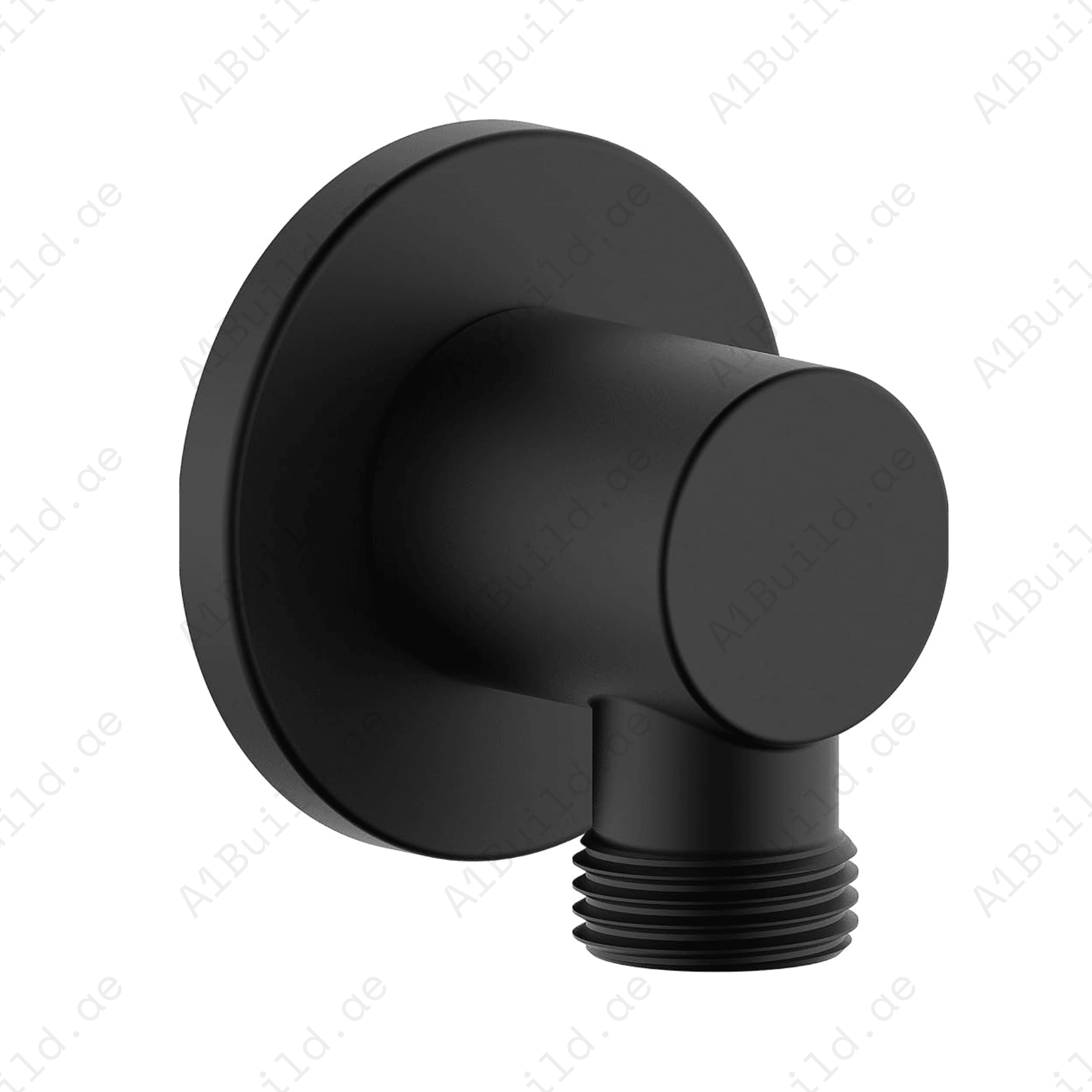 Infinity Round Shower Outlet – Matte Black Finish, Exposed Installation, Made in Germany by Hesanit