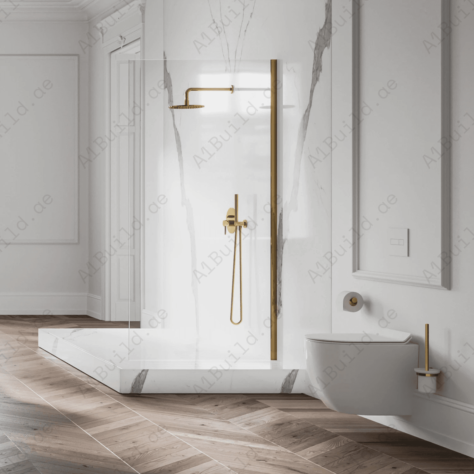 Infinity Round Shower Outlet – Premium Gold Finish, Made in Germany by Hesanit