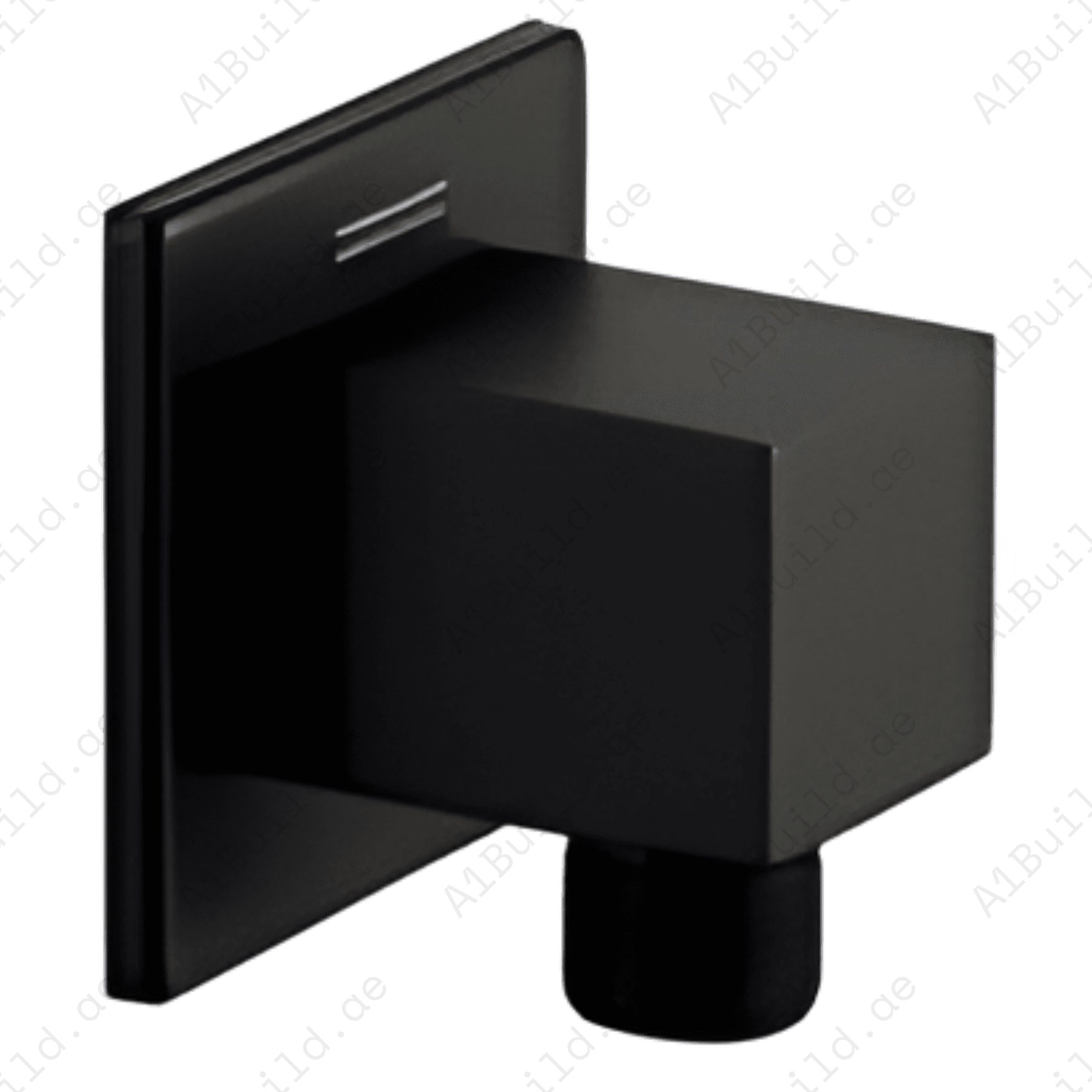Infinity Square Shower Outlet – Matte Black Finish, Exposed Installation, Made in Germany by Hesanit