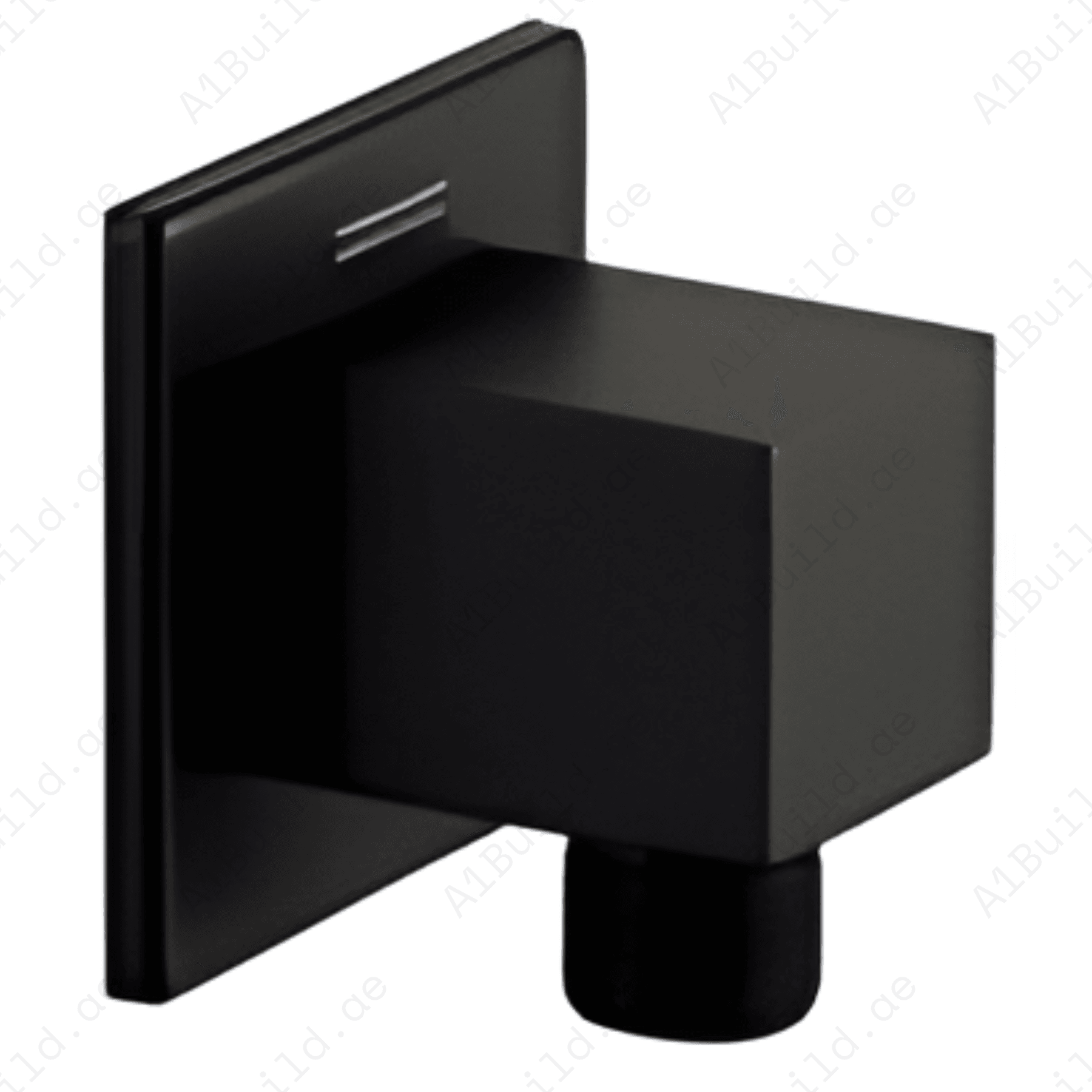 Infinity Square Shower Outlet – Matte Black Finish, Exposed Installation, Made in Germany by Hesanit