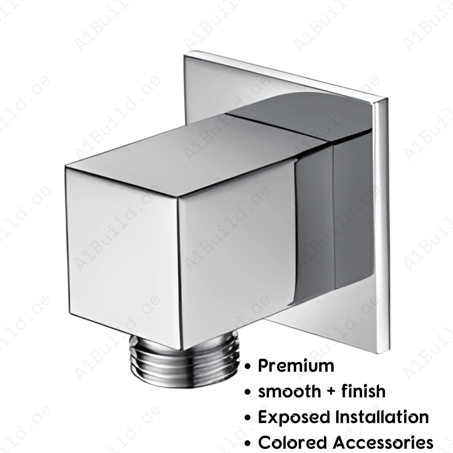 Infinity Square Shower Outlet – Premium Chrome Finish, Exposed Installation, Made in Germany by Hesanit