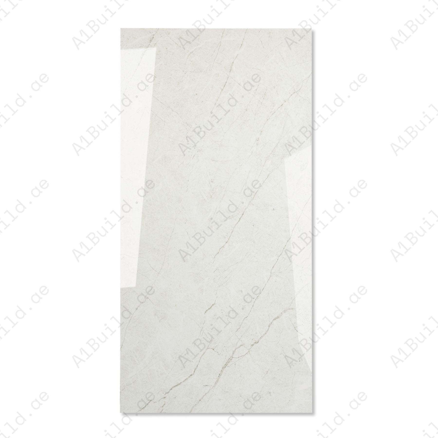 Iris Bianco glossy marble effect porcelain tile 60x120cm with 9mm thickness delivers refined veining and a bright polished finish.