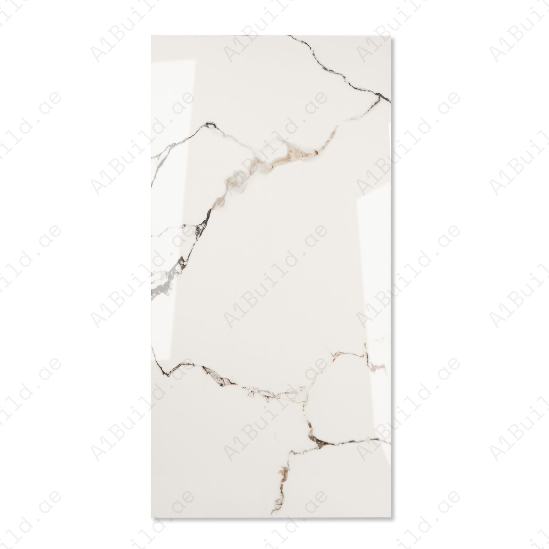 Ivory Crackle glossy porcelain tile 60x120cm with 9mm thickness features warm ivory tones, decorative crackle pattern texture and elegant polished finish.