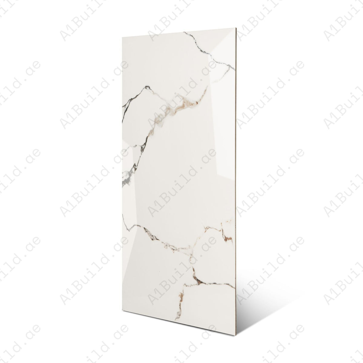 Ivory Crackle glossy porcelain tile 60x120cm with 9mm thickness features warm ivory tones, decorative crackle pattern texture and elegant polished finish.
