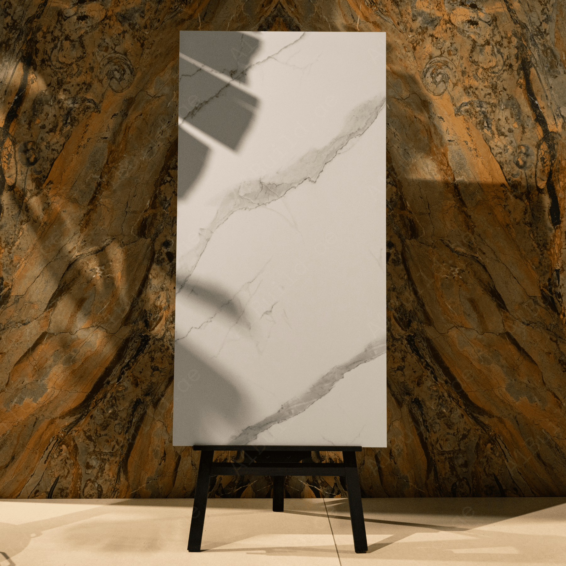 Ivory Crest porcelain tile 60x120cm with 9mm thickness, marble look finish, durable porcelain, ideal for luxury floors and walls.