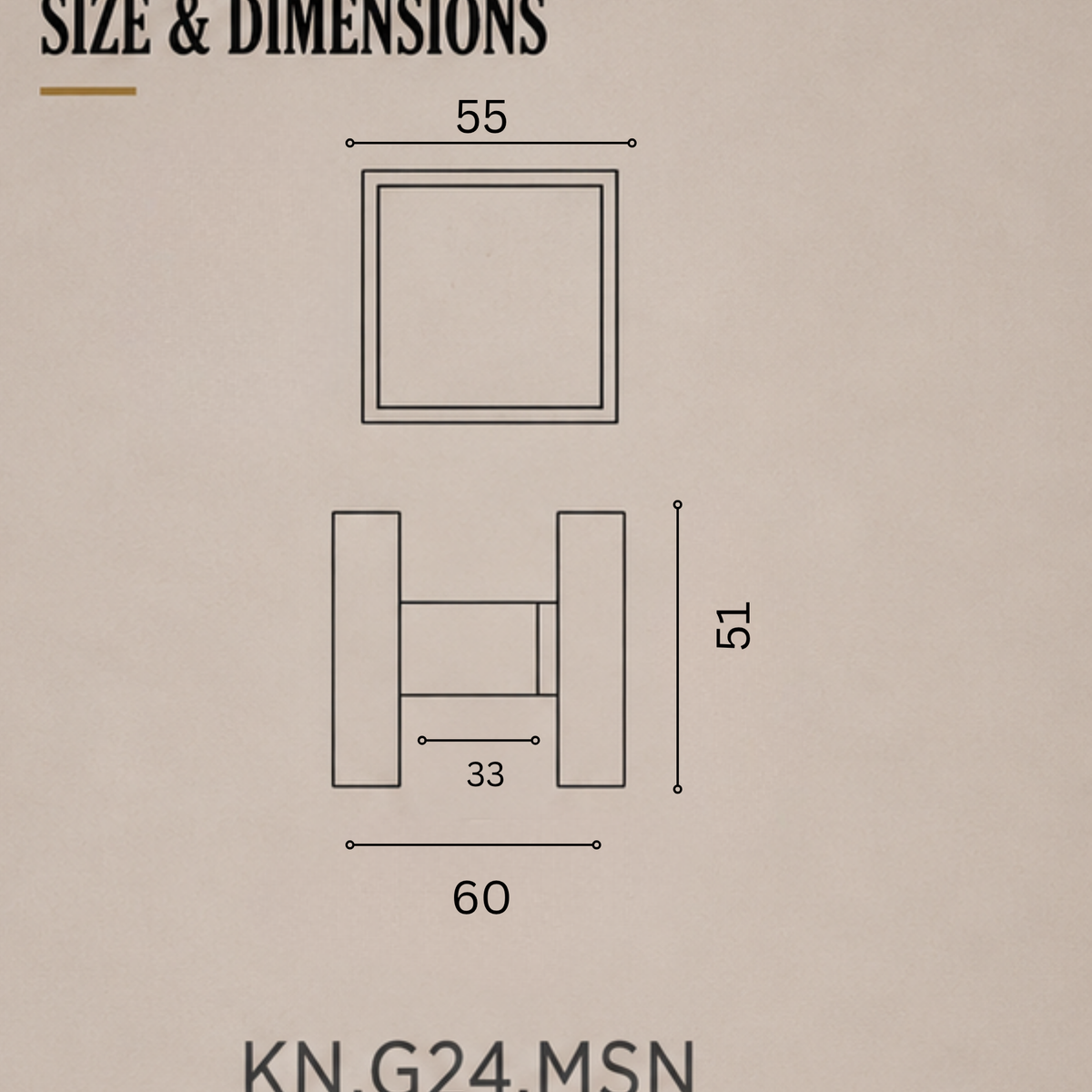 KN.G24.MSN premium ball lock door knob in Matt Satin Nickel. 55 mm knob, 60 mm projection and a 51 mm square rose. Designed for elegant interiors, comfortable grip and reliable everyday performance.