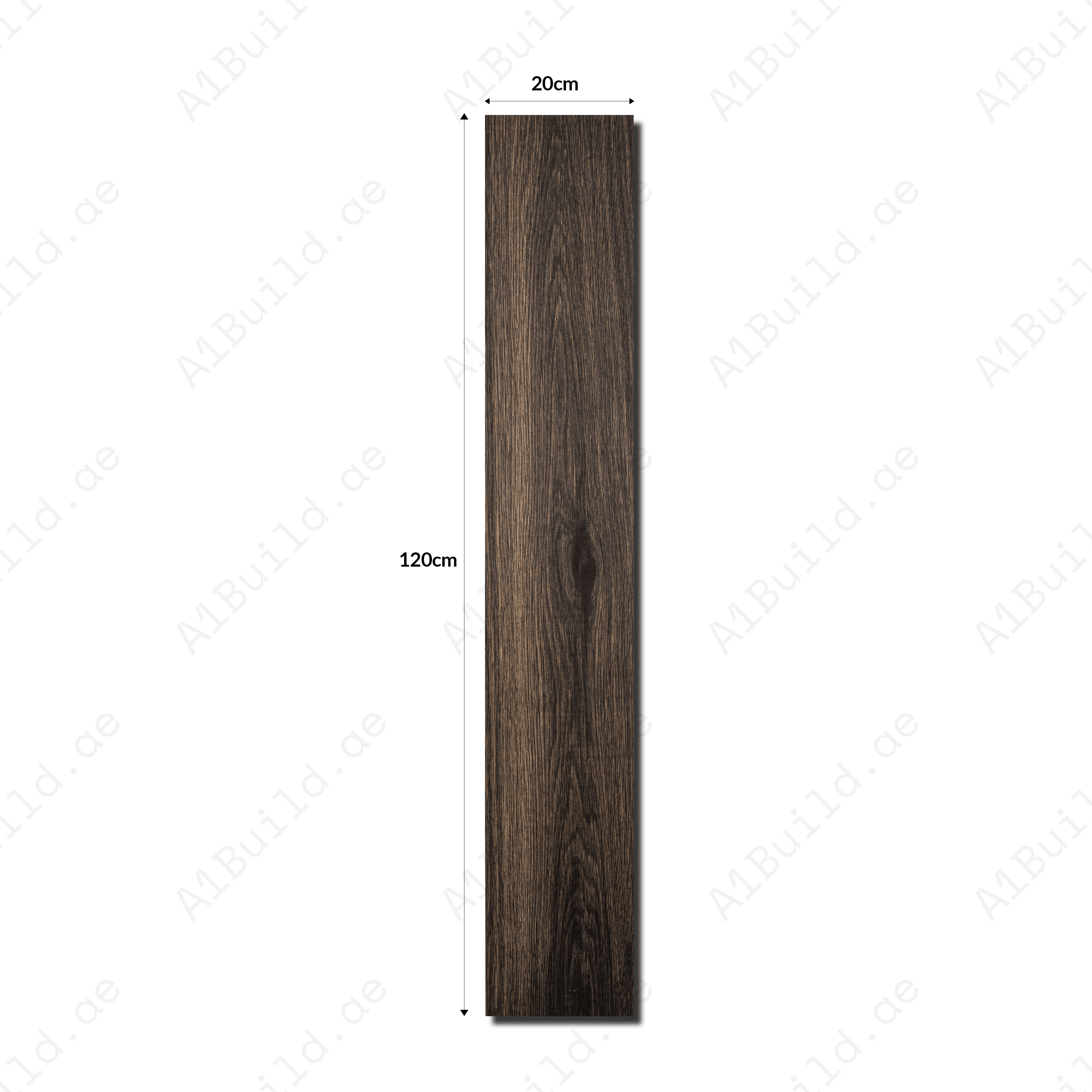 Karvel Weng 20x12cm porcelain tile with 09mm thickness. Deep wenge-brown tone, durable and elegant for walls, kitchens, and modern interiors.