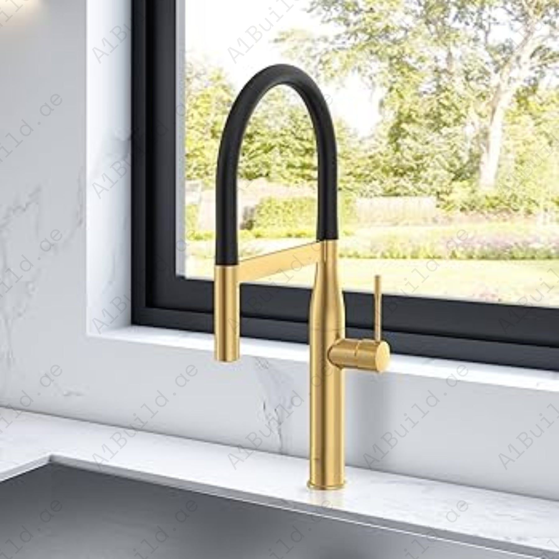 Kitchen Mixer With Flexible Spout (Premium Gold 100% made in Germany)