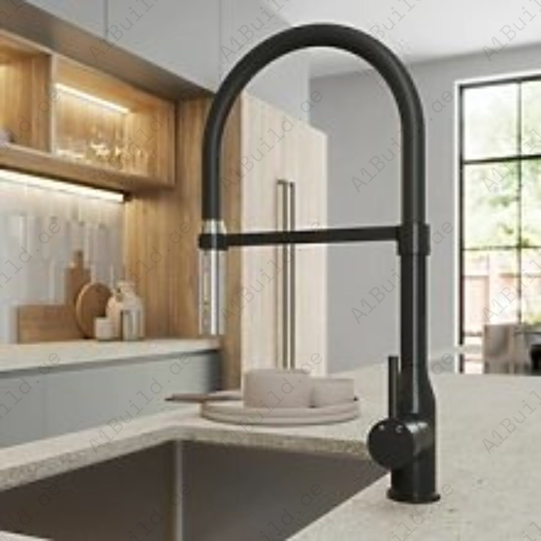 Kitchen Mixer With Flexible Spout (Premium Matte Black 100% made in Germany)