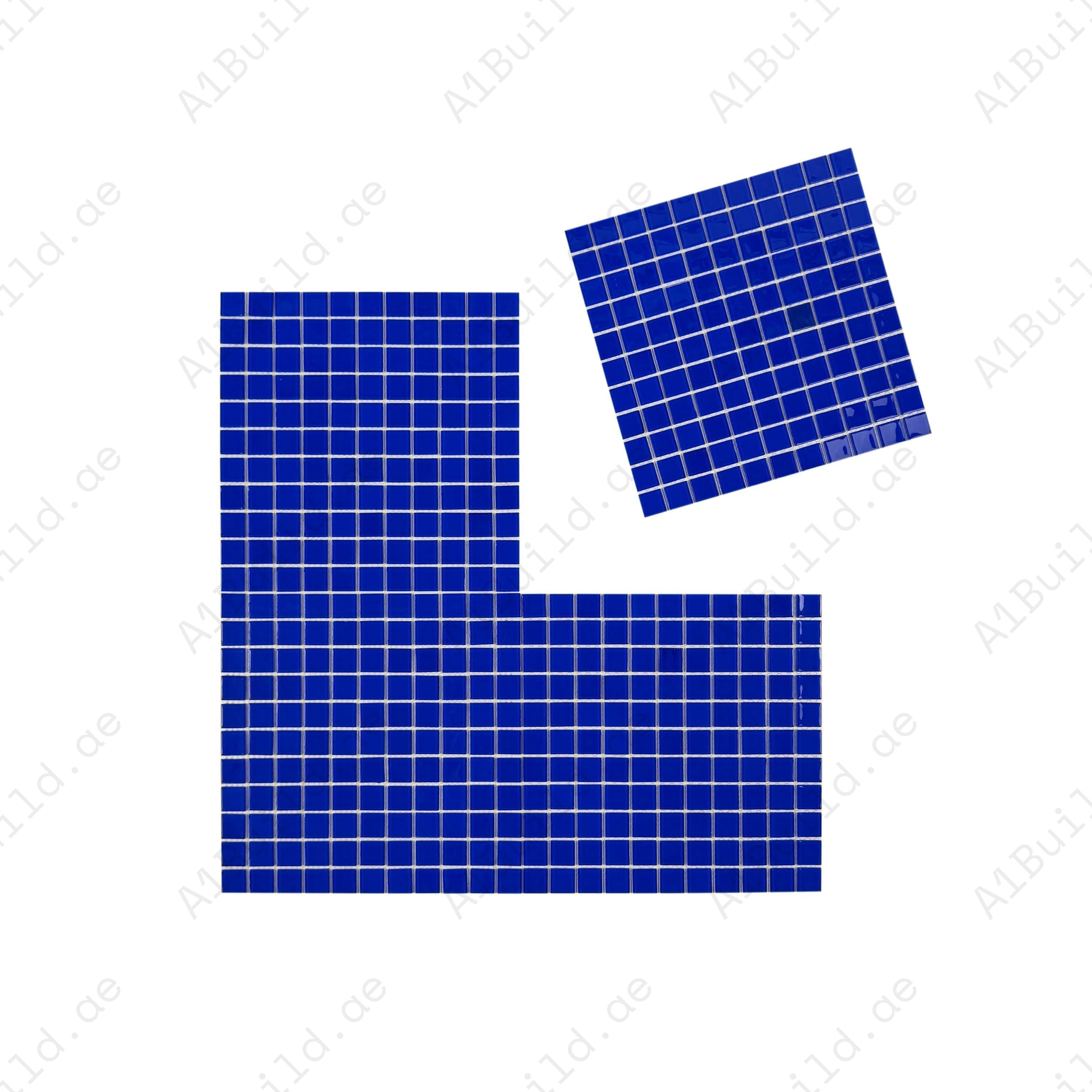 Klein Blue Crystal Glass Mosaic – Premium glass tiles for swimming pools, spas and water features; durable, slip-resistant, UV & corrosion-proof, safe, stylish.