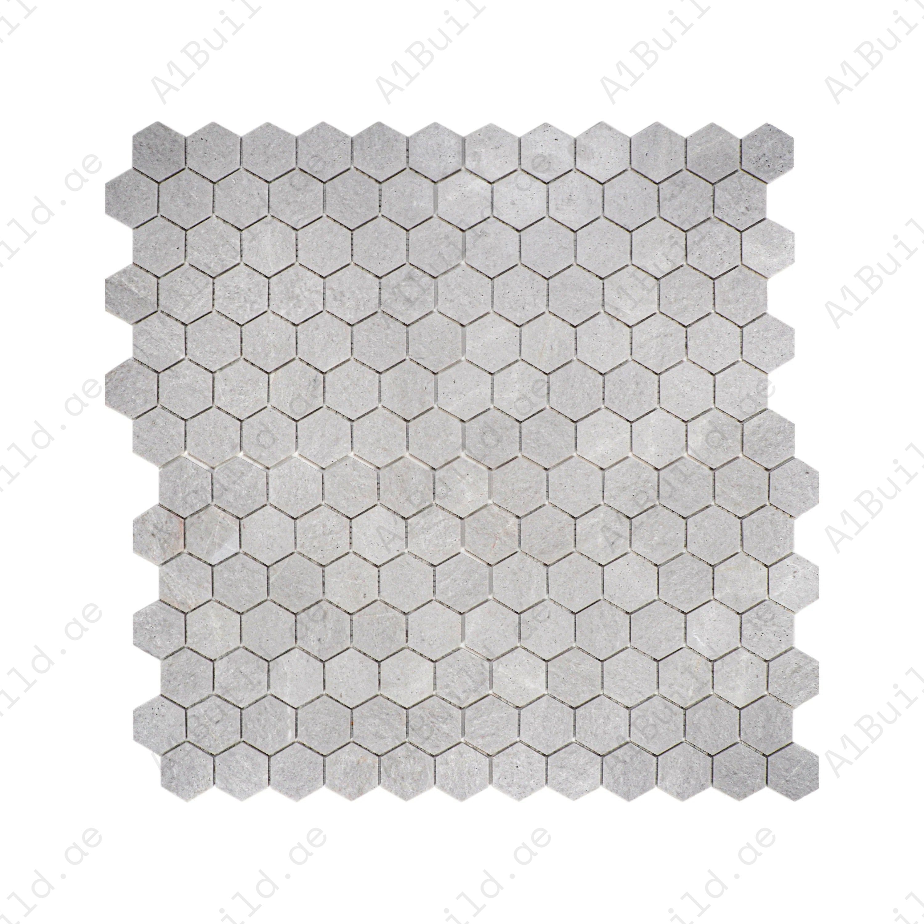 Kwong Sal White Travertine Hexagon Marble Mosaic, 48x48x6mm, honed finish, 18 pcs/box, 1.64 Sqm/Box – ideal for luxurious walls, backsplashes, interiors