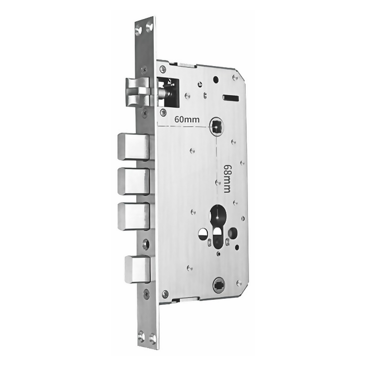 LB.600068.SS premium stainless steel mortise lock body with 60 mm edge distance, 68 mm centre length and a 240 mm faceplate. Designed for smooth operation, secure latching and reliable everyday performance.