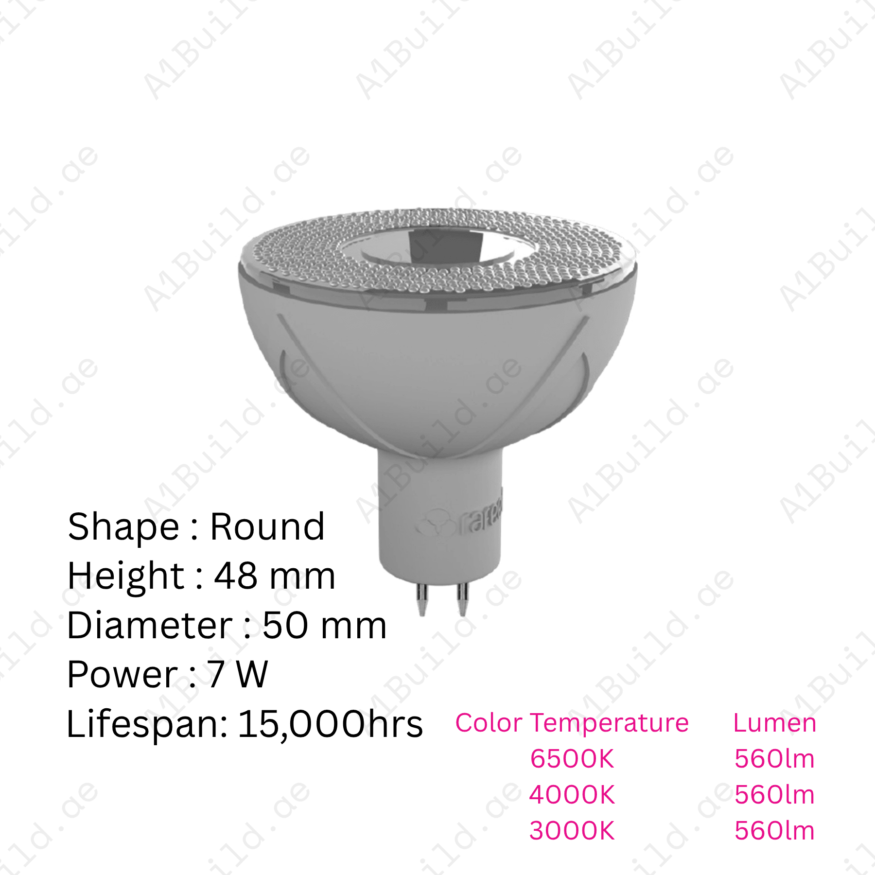 LED Spotlight 7W – 560lm | 6500K / 4000K / 3000K | Energy-Saving Indoor Light