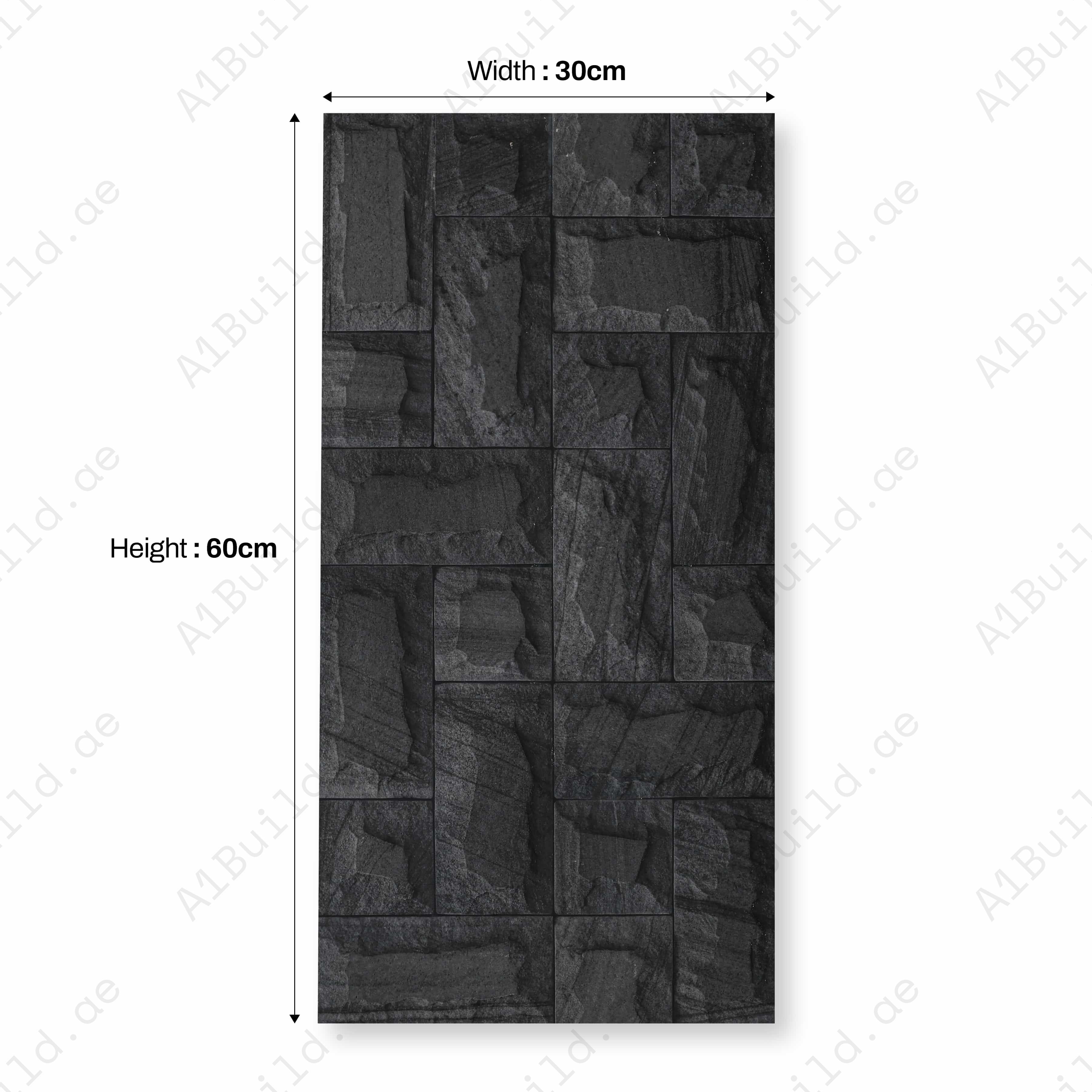 LIME STONE NERO 3D Matt 30x60cm Ceramic Indoor Outdoor Walls Ttile