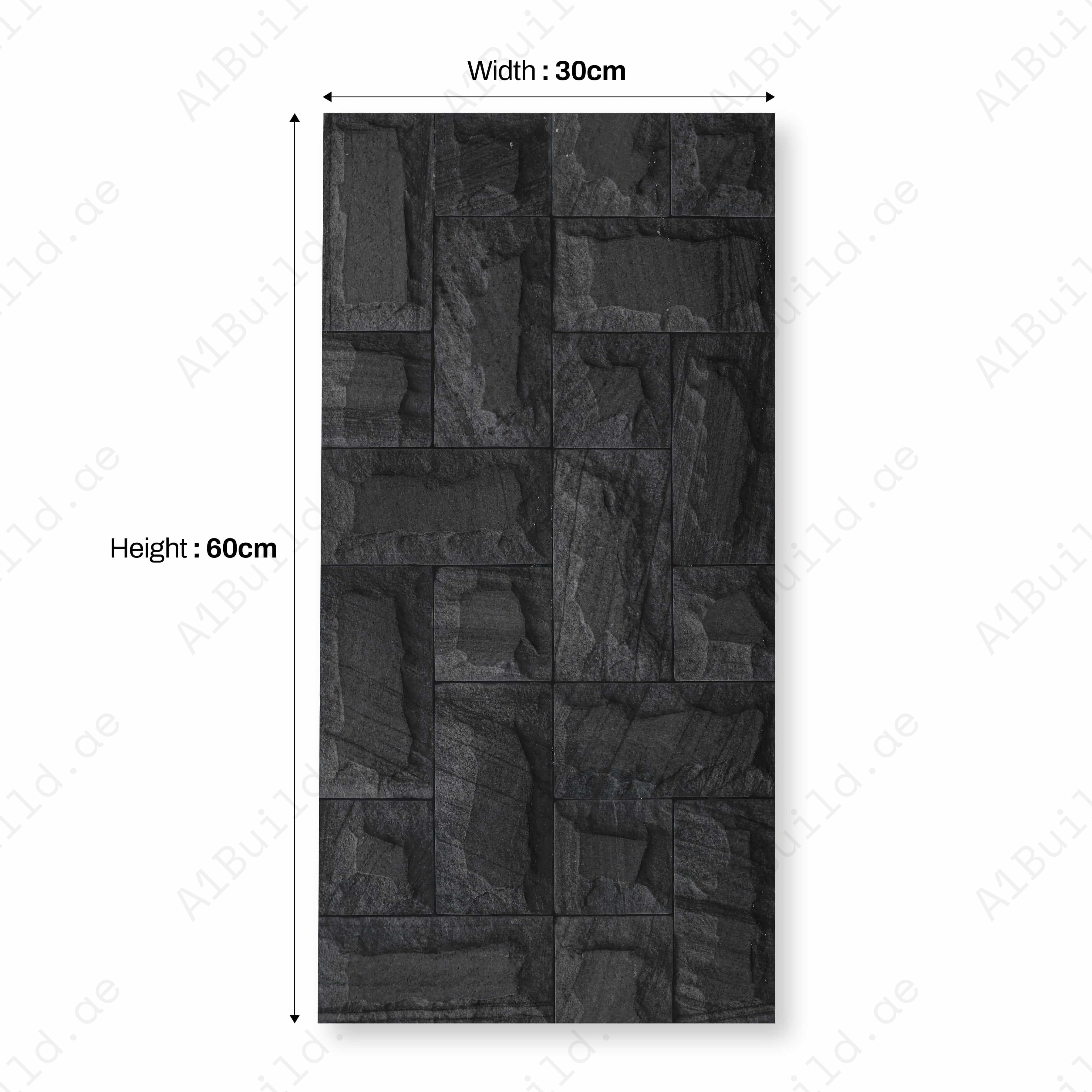 LIME STONE NERO 3D Matt 30x60cm Ceramic Indoor Outdoor Walls Ttile