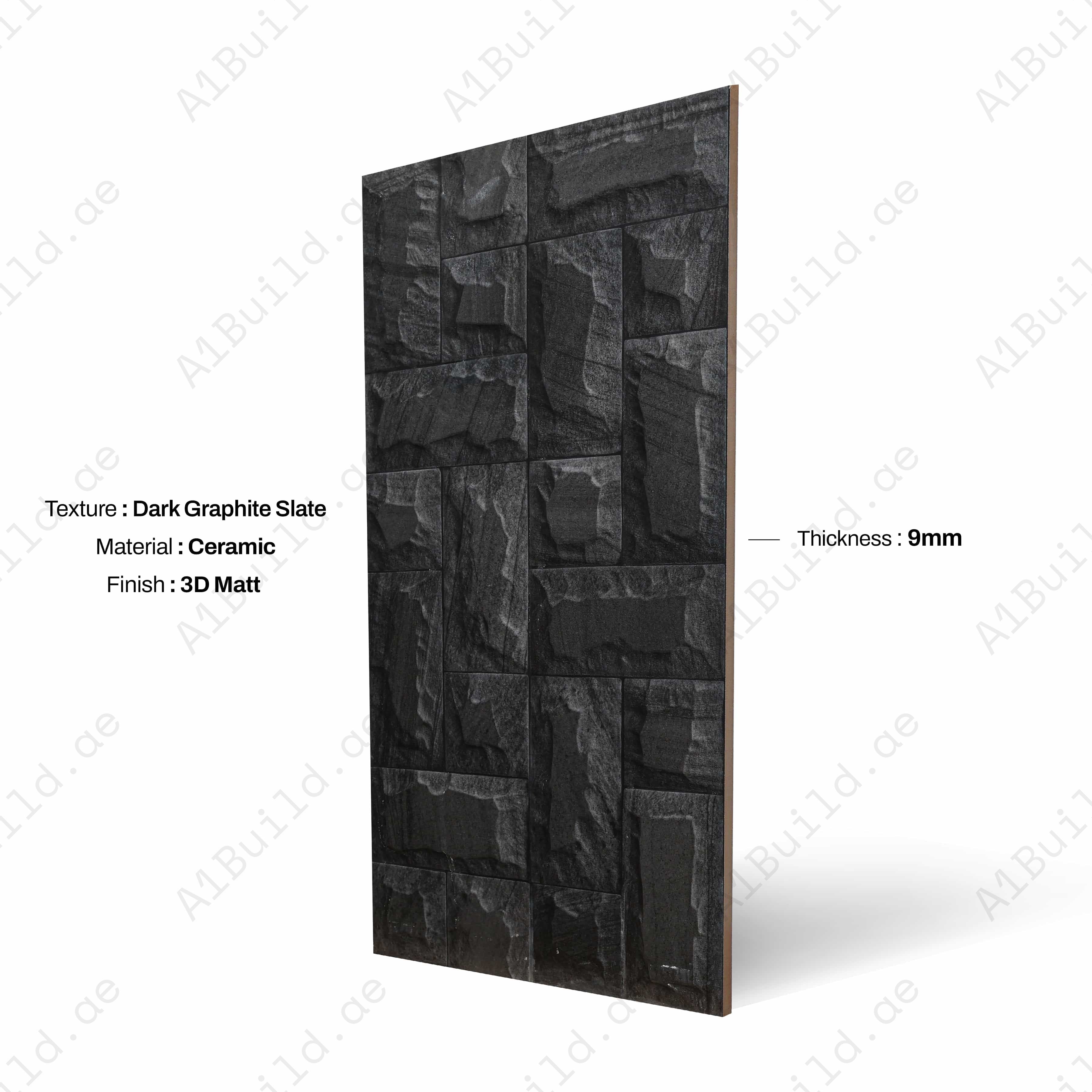 LIME STONE NERO 3D Matt 30x60cm Ceramic Indoor Outdoor Walls Ttilec