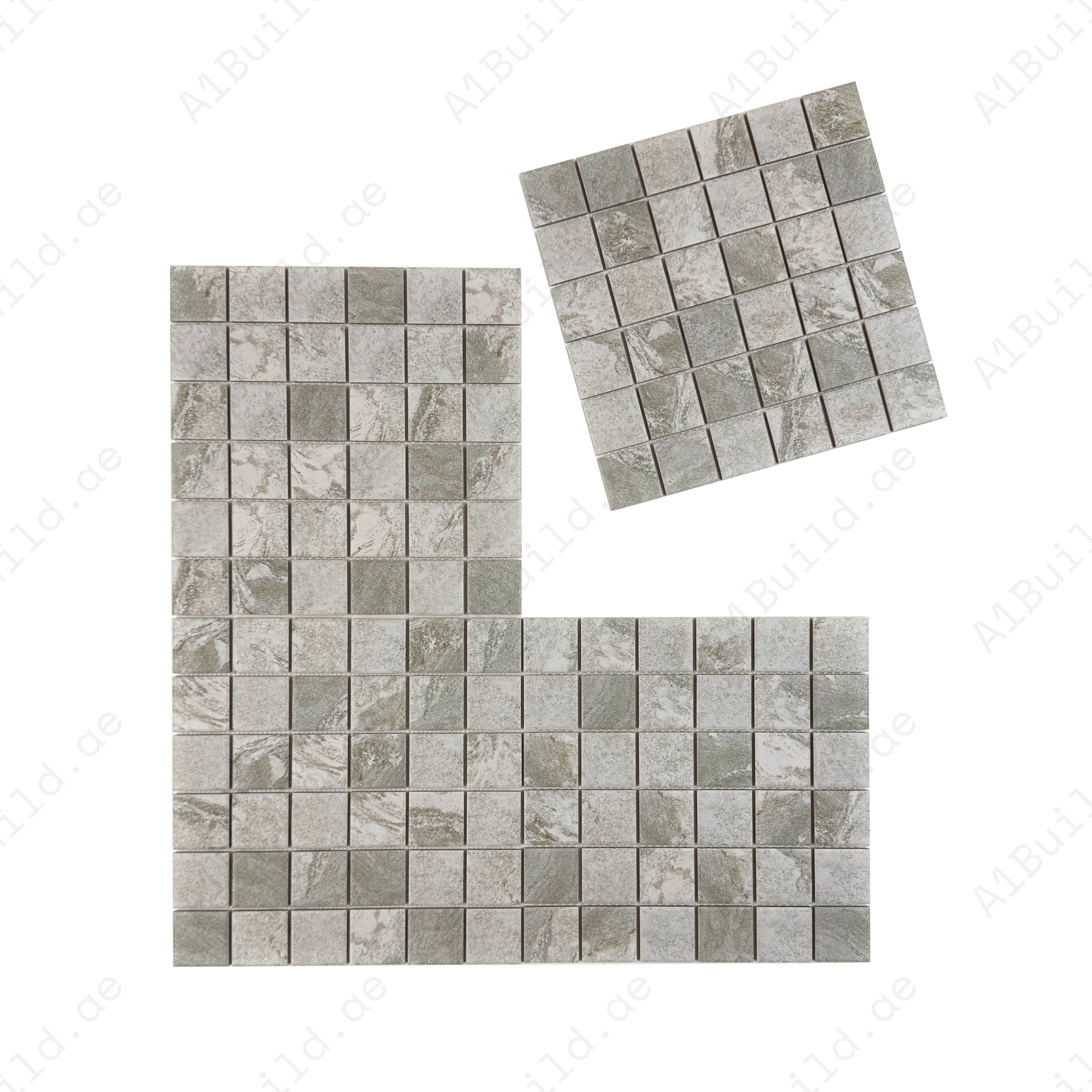 Light Beige stone porcelain mosaic for pools, spas & water features. Durable, slip-resistant, eco-friendly & perfect for Dubai’s luxury aquatic projects.