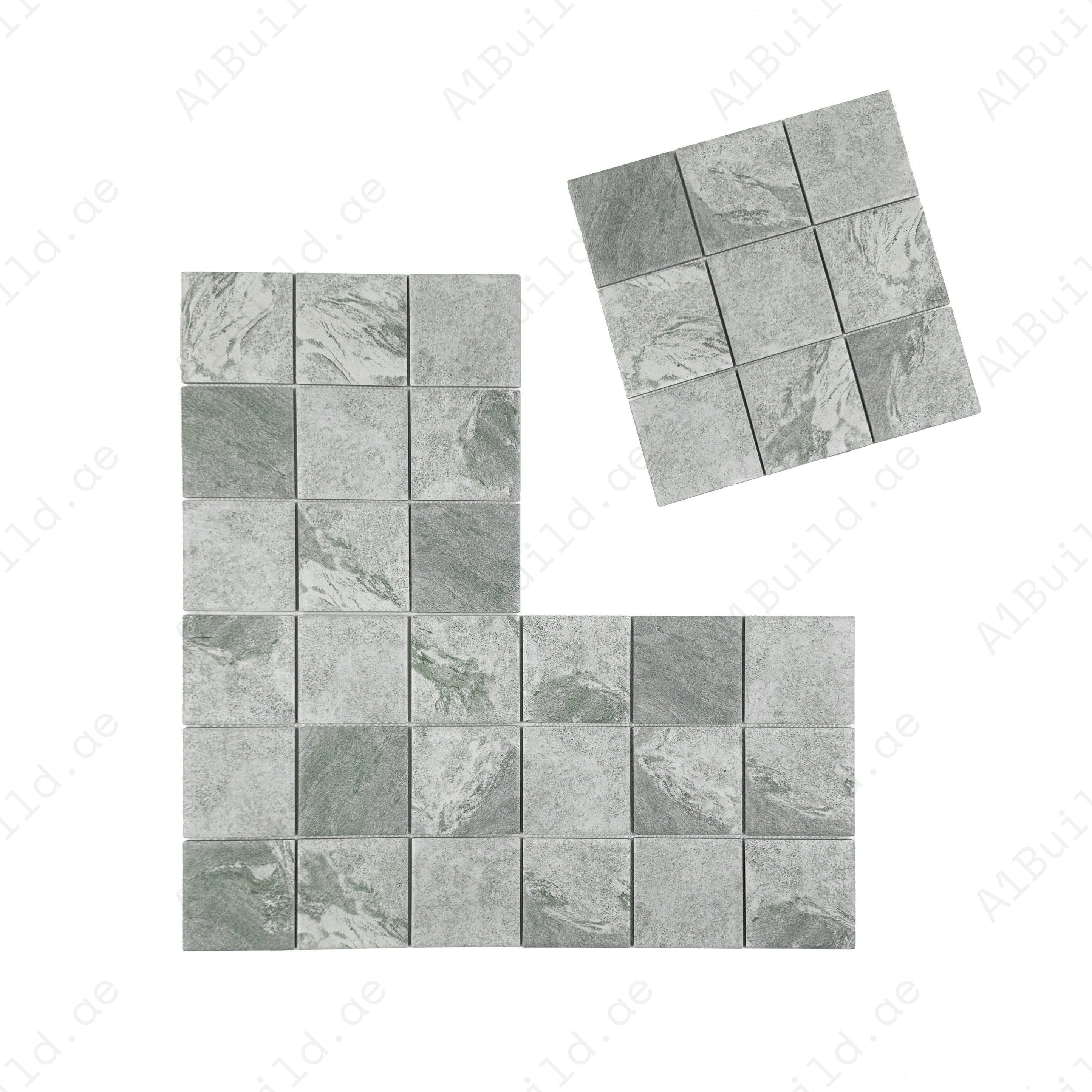 Light Beige stone porcelain mosaic tile for pools, spas & water features. Durable, slip-resistant, eco-friendly & ideal for Dubai’s premium aquatic spaces.