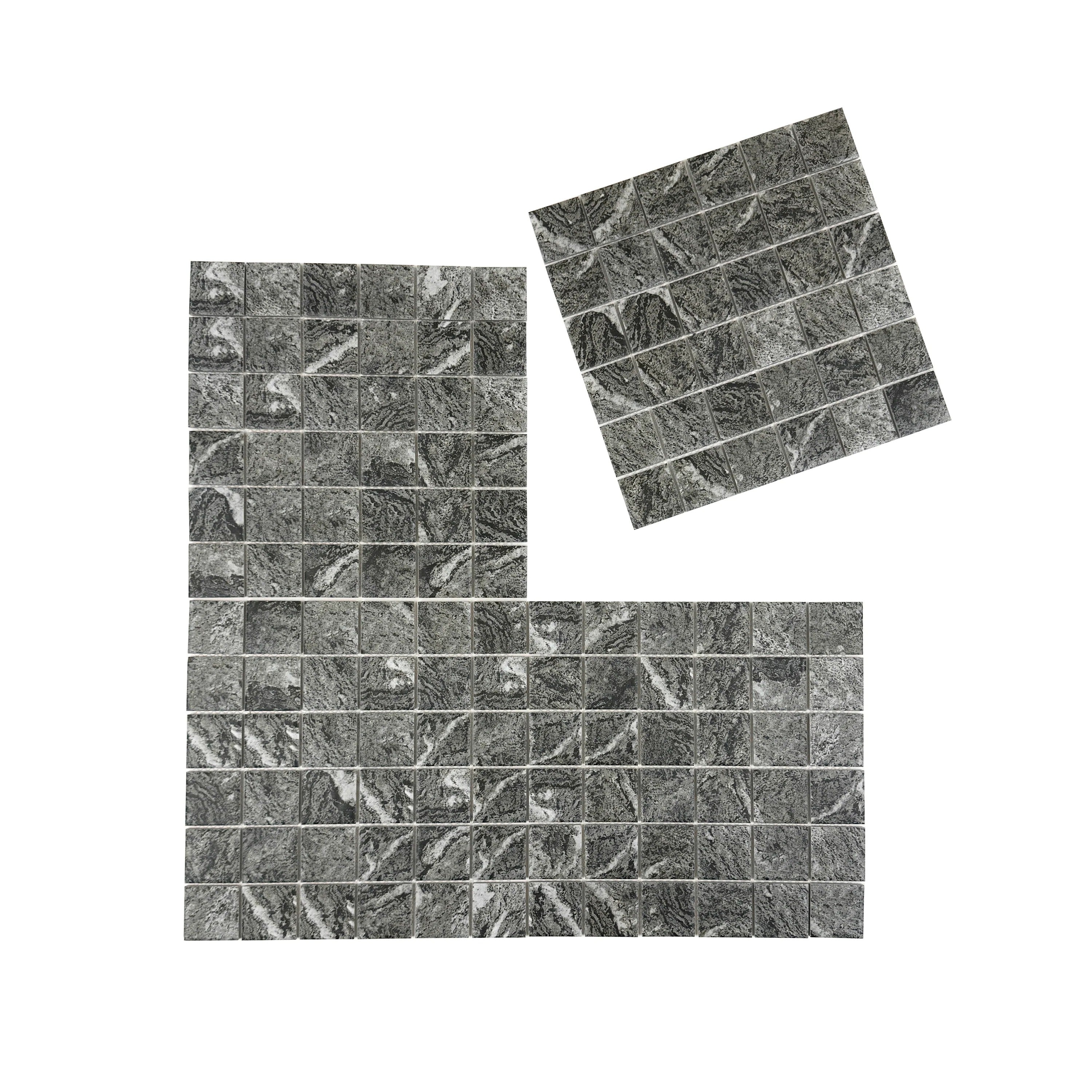Light Black & Brown mixed stone porcelain mosaic tile for pools, spas & walls. Durable, slip-resistant, eco-friendly & perfect for Dubai luxury projects.