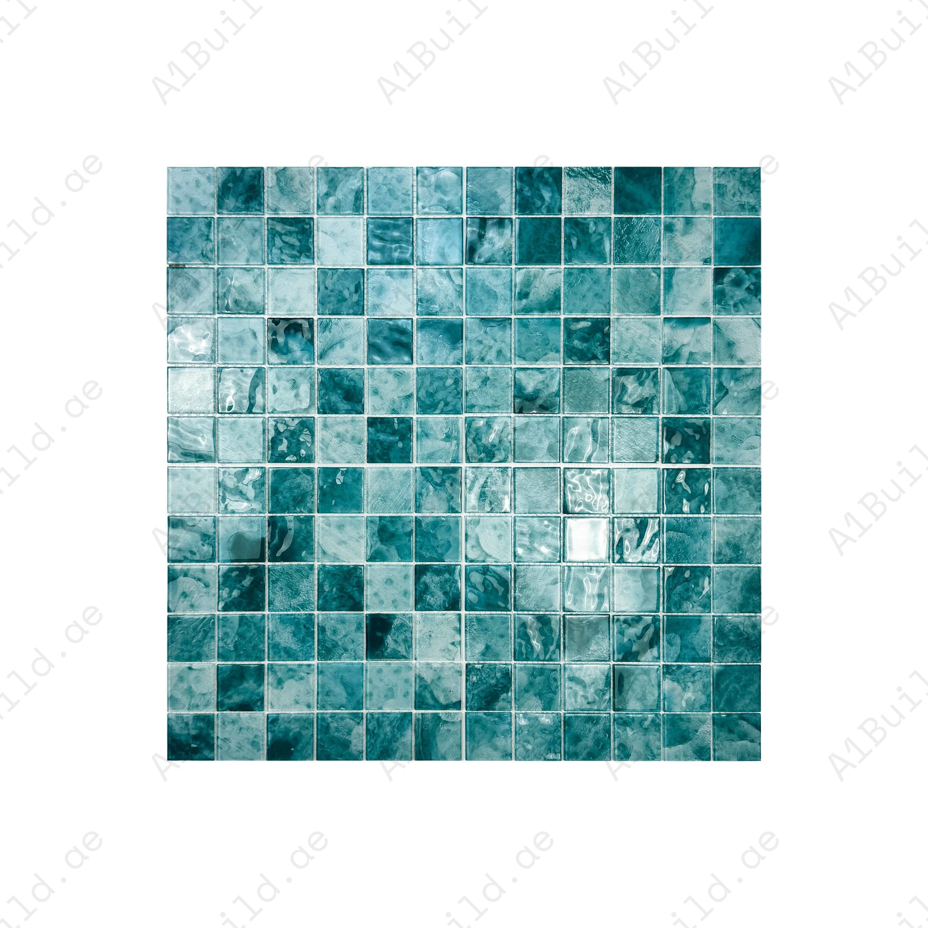 Light Blue & Tiffany Blue glass mosaic tile for pools, spas & walls. Durable, slip-resistant, eco-friendly & ideal for Dubai luxury swimming projects.