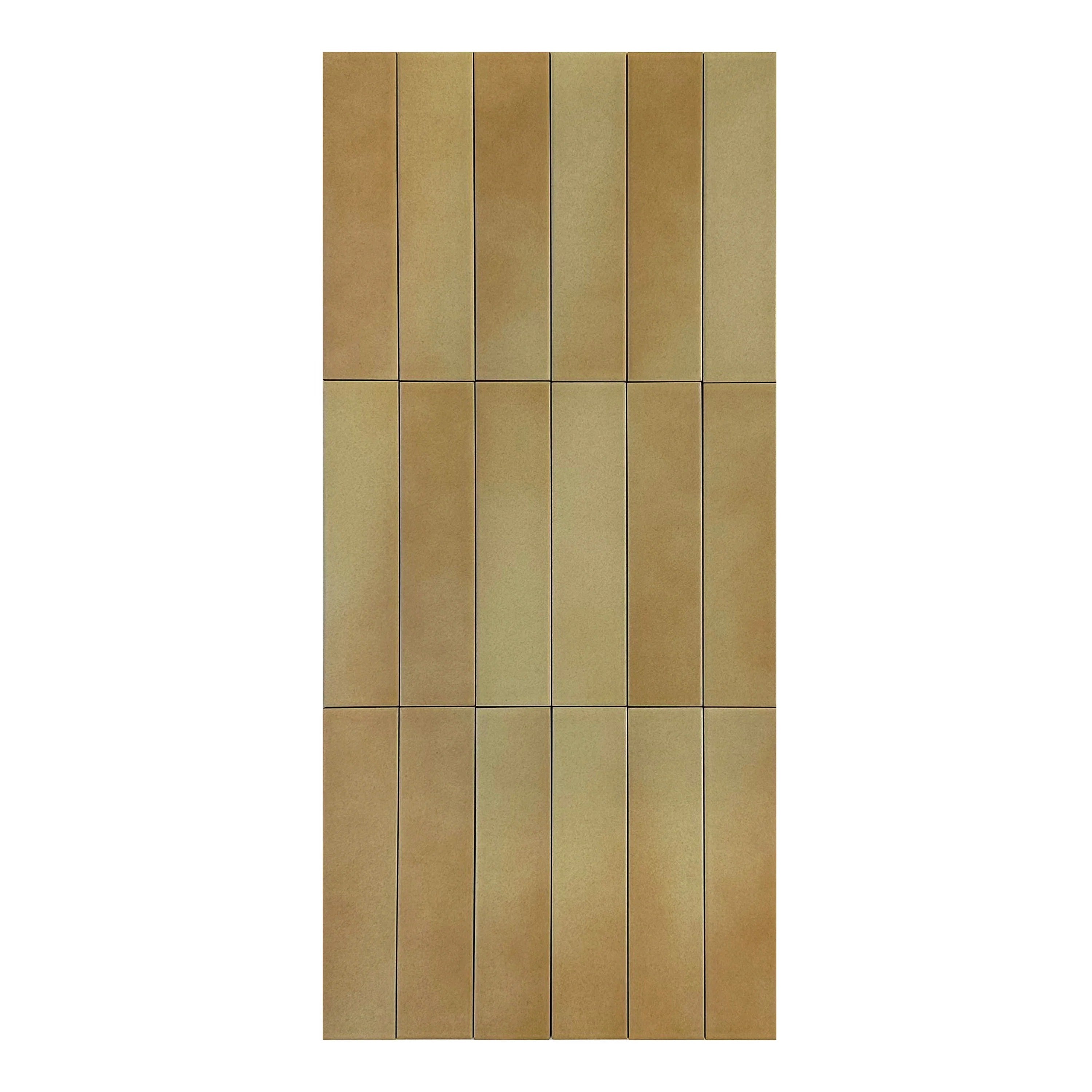 Light Brown Matte Porcelain Artisanal Tile with warm earthy tones. Durable, waterproof, scratch-resistant, ideal for walls, floors, and kitchen backsplashes.