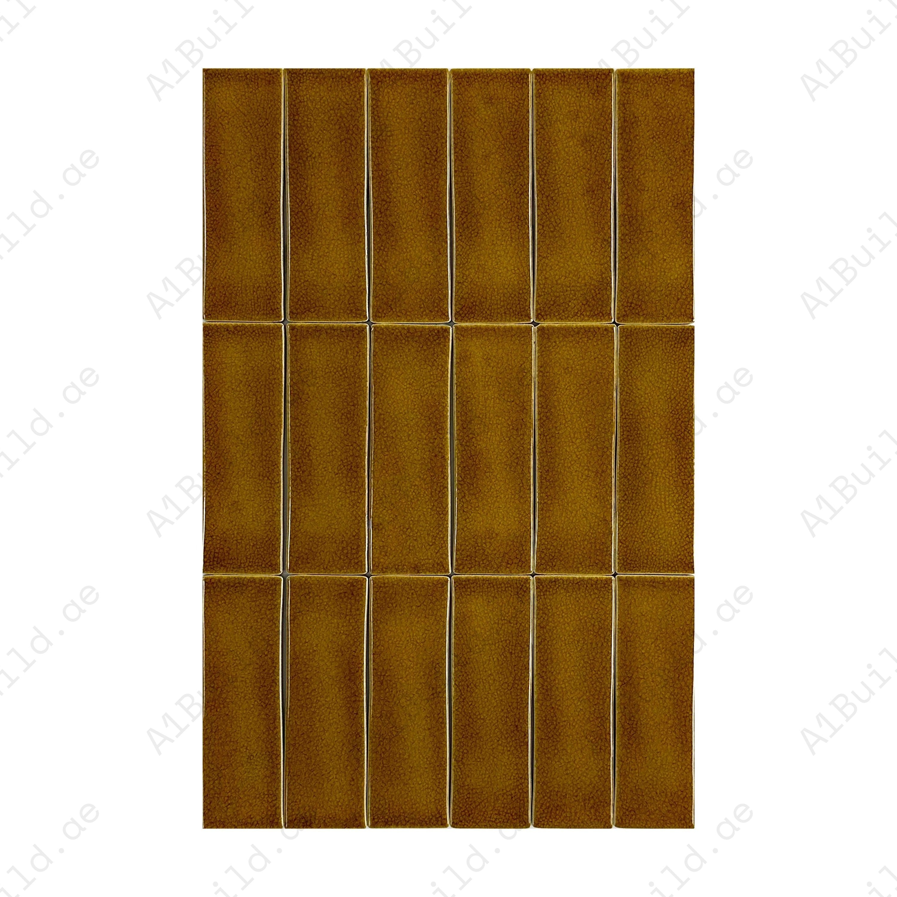 Light Coffee Glossy Crackle Porcelain Artisanal Tile with rich earthy tones. Durable, waterproof, scratch-resistant, ideal for walls, floors, and backsplashes.