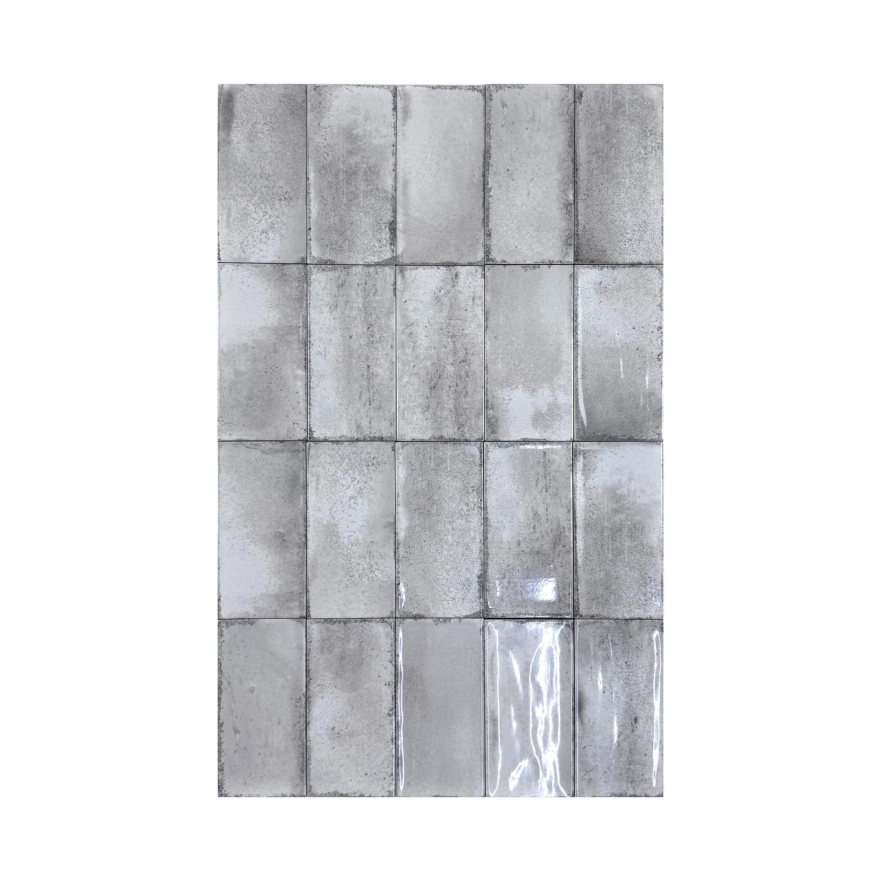 Light Grey Glossy Ceramic Tile featuring soft earthy gradients. Durable, waterproof, scratch-resistant, and perfect for walls, floors, kitchens, and bathrooms.