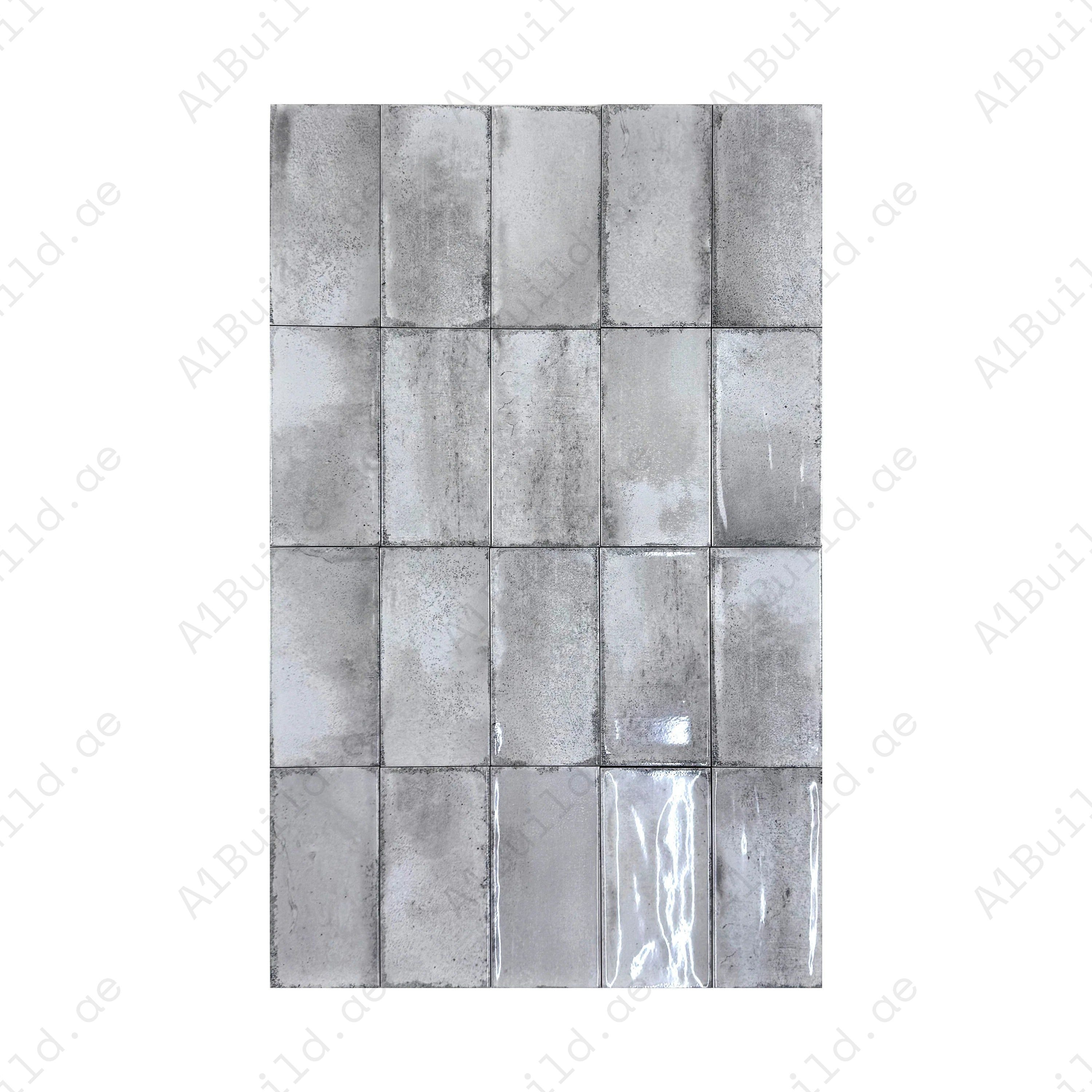 Light Grey Glossy Ceramic Tile featuring soft earthy gradients. Durable, waterproof, scratch-resistant, and perfect for walls, floors, kitchens, and bathrooms.