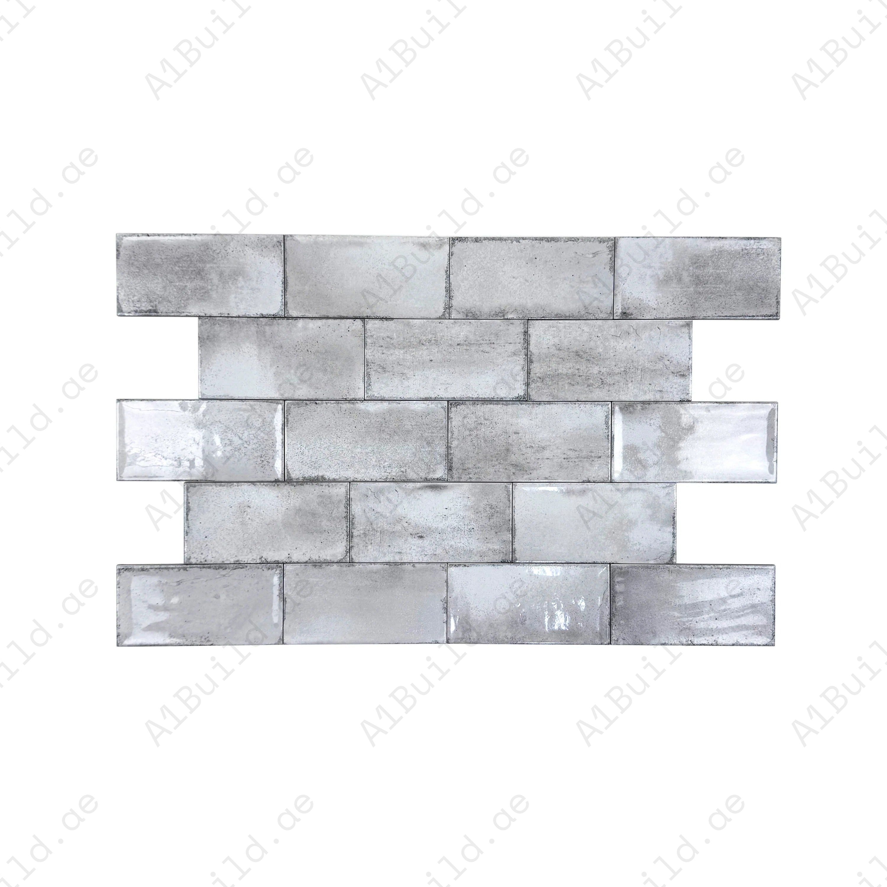 Light Grey Glossy Ceramic Tile featuring soft earthy gradients. Durable, waterproof, scratch-resistant, and perfect for walls, floors, kitchens, and bathrooms.