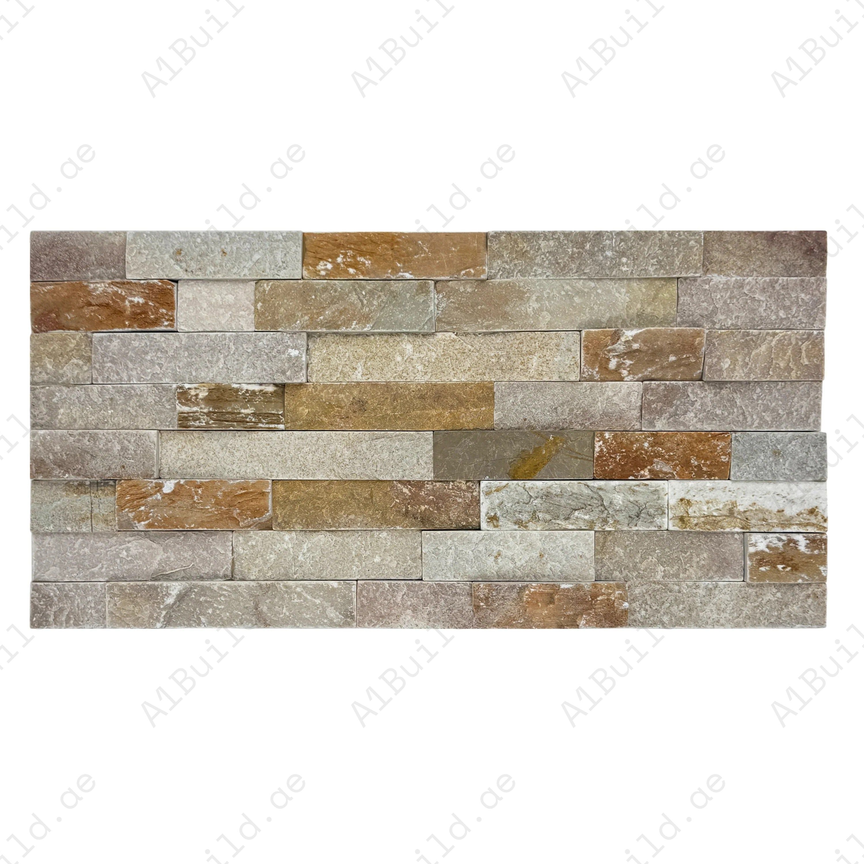 Light pink, chiffon white, French beige and khaki beige slate wall cladding, 150x600mm, natural & split surfaces. 5 pcs/box (0.45 sqm), 41Kg/sqm. Indoor/outdoor