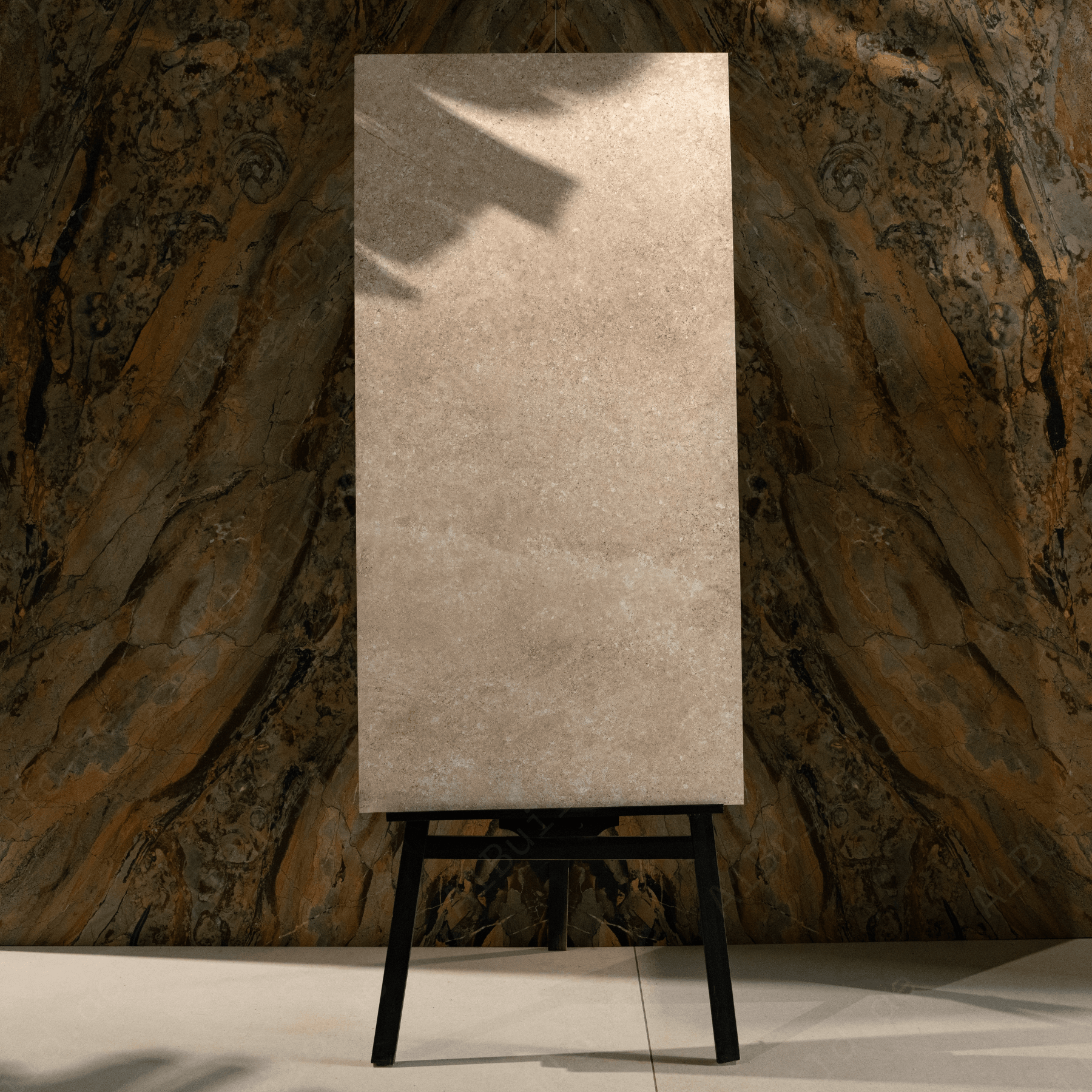Liwa Beige porcelain tile 60x120cm 2mm thickness, beige stone look design, durable porcelain tile for modern floors and walls.