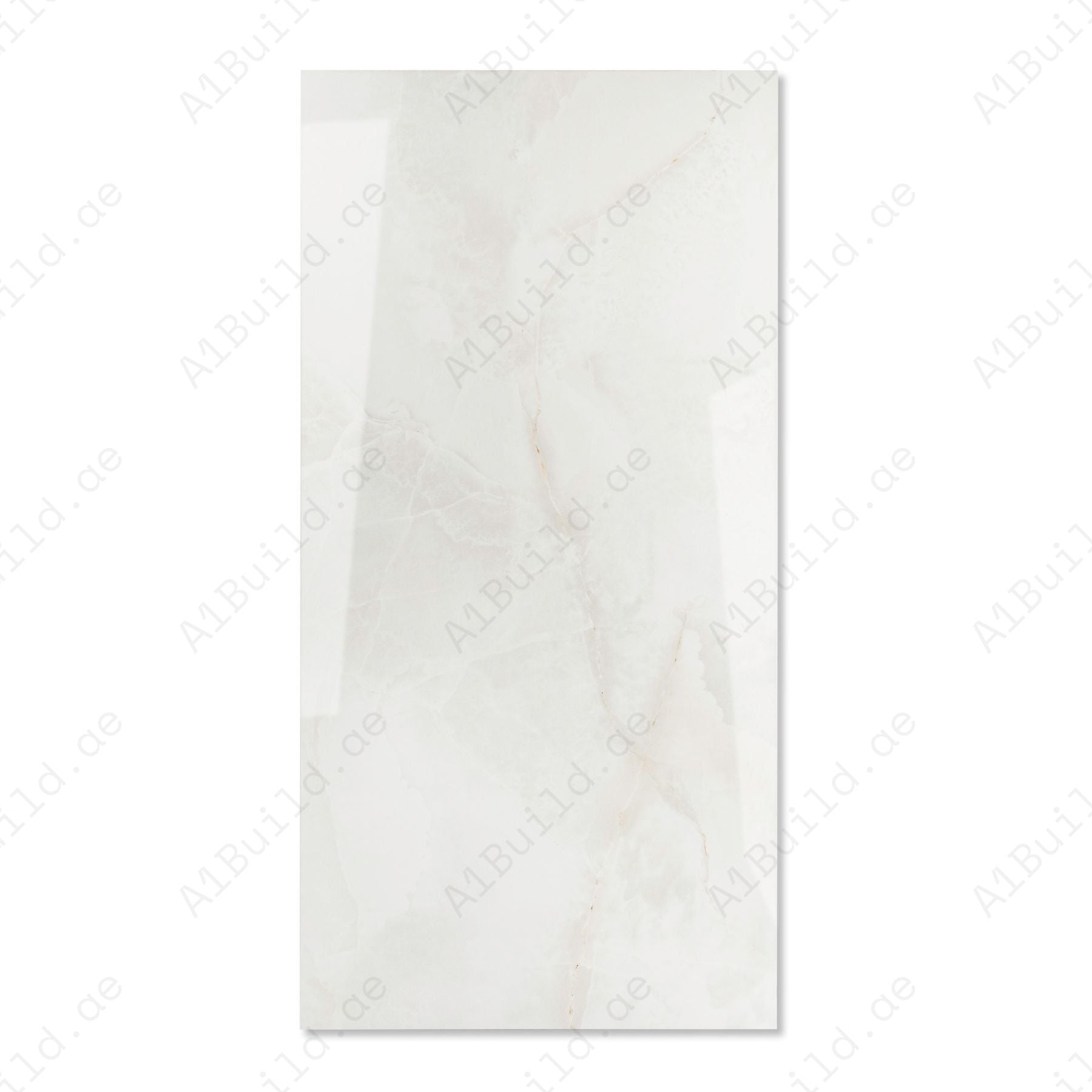 Louis Onyx Beige glossy onyx effect porcelain tile 60x120cm with 9mm thickness features warm beige tones, layered depth and polished finish.