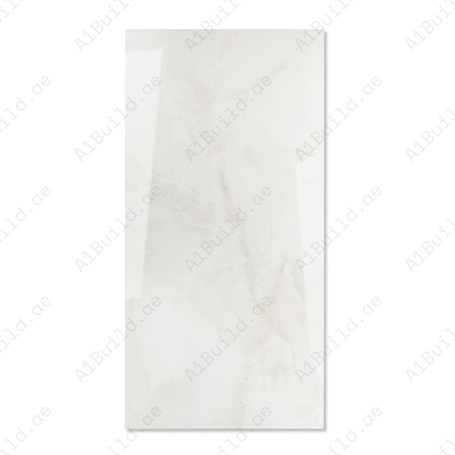 Louis Onyx Beige glossy onyx effect porcelain tile 60x120cm with 9mm thickness features warm beige tones, layered depth and polished finish.