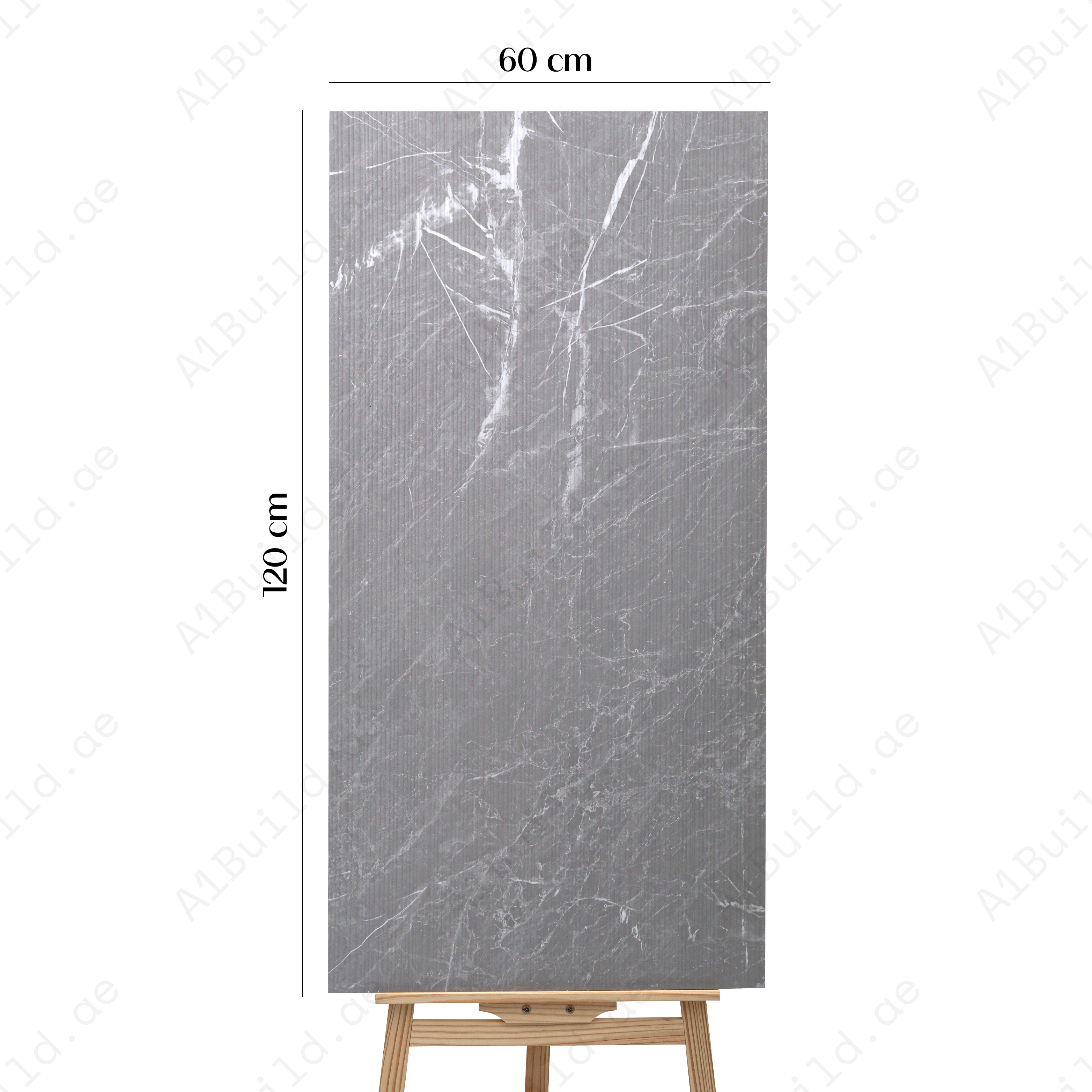 Louvers Scultorea Grey Porcelain Tile 60x120cm with Crafttech finish. Durable 9mm porcelain tile, stylish and low-maintenance. Perfect for walls and floors