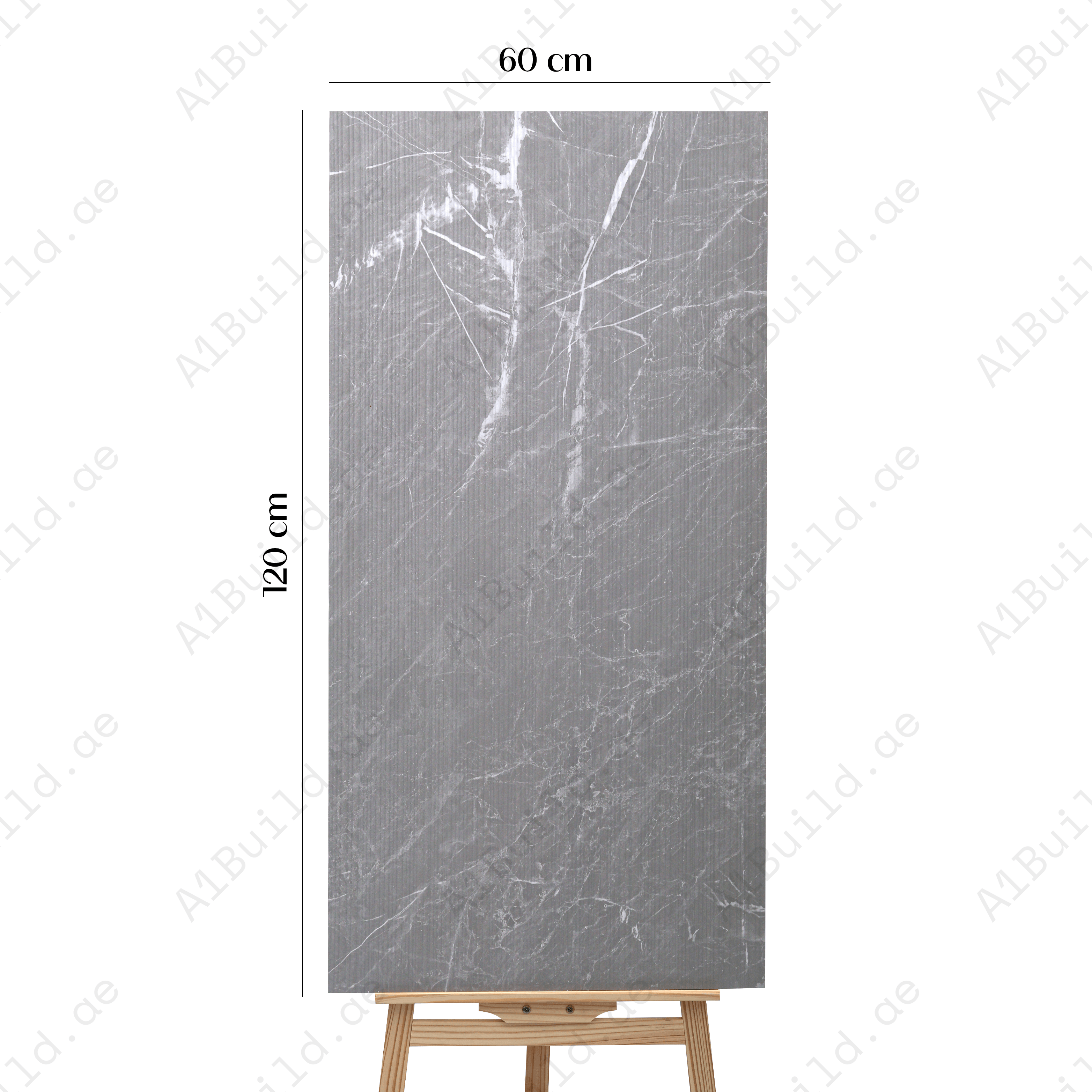 Louvers Scultorea Grey Porcelain Tile 60x120cm with Crafttech finish. Durable 9mm porcelain tile, stylish and low-maintenance. Perfect for walls and floors