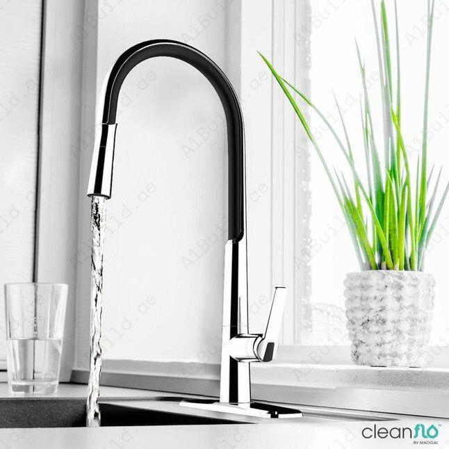 Luna Kitchen Mixer With Flexible Spout (Premium Black & Chrome 100% made in Germany)