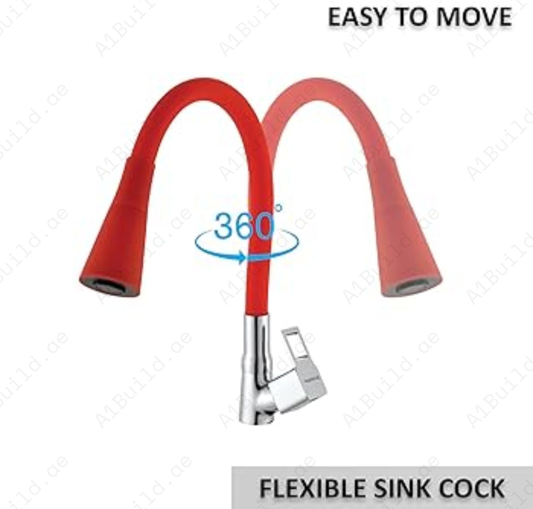 Luna Kitchen Mixer With Flexible Spout (Premium Red & Chrome 100% made in Germany)