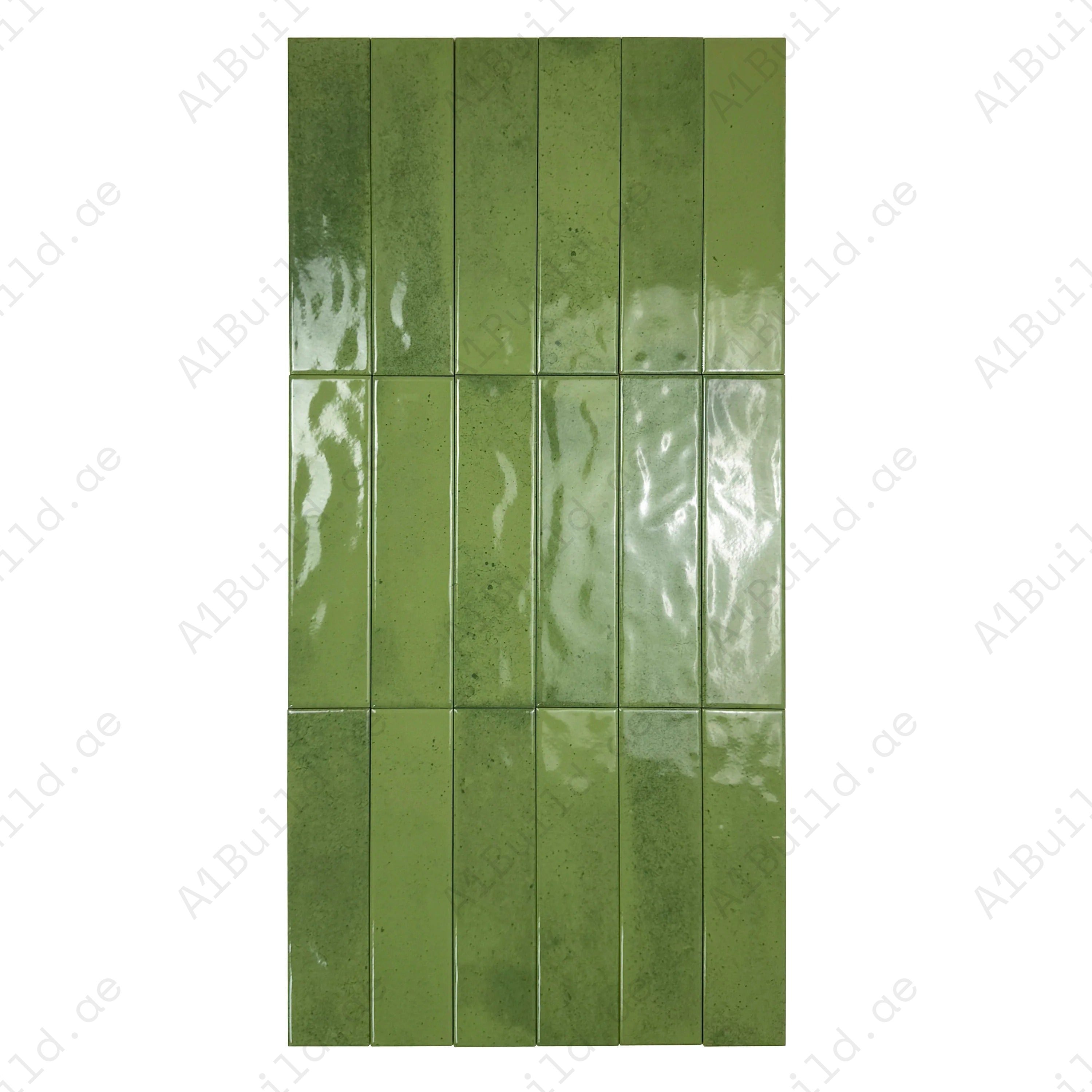 Lustre Vintage Fern Green glossy ceramic tile offers timeless style, high durability, and moisture resistance. Perfect for kitchens, bathrooms, and walls.