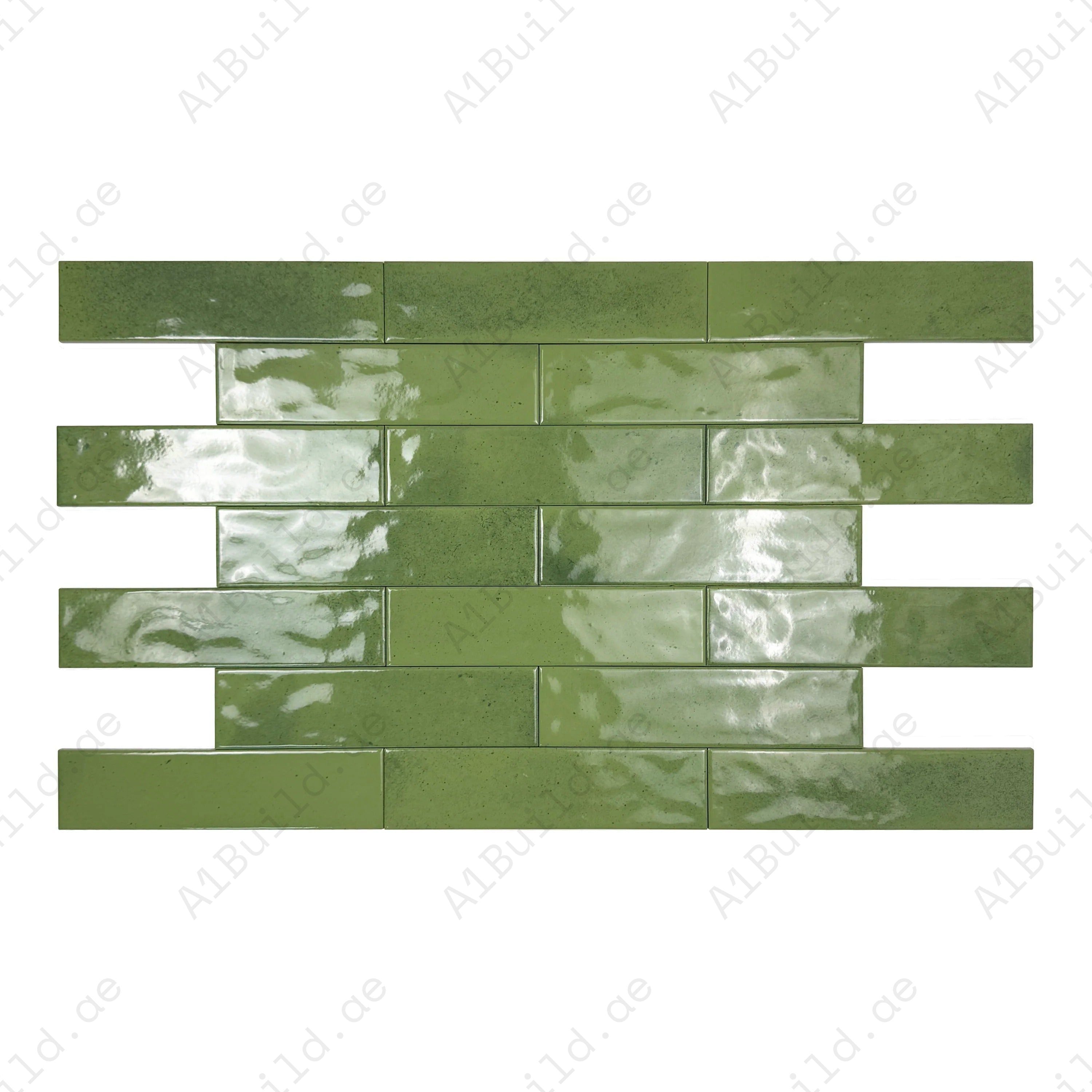 Lustre Vintage Fern Green glossy ceramic tile offers timeless style, high durability, and moisture resistance. Perfect for kitchens, bathrooms, and walls.