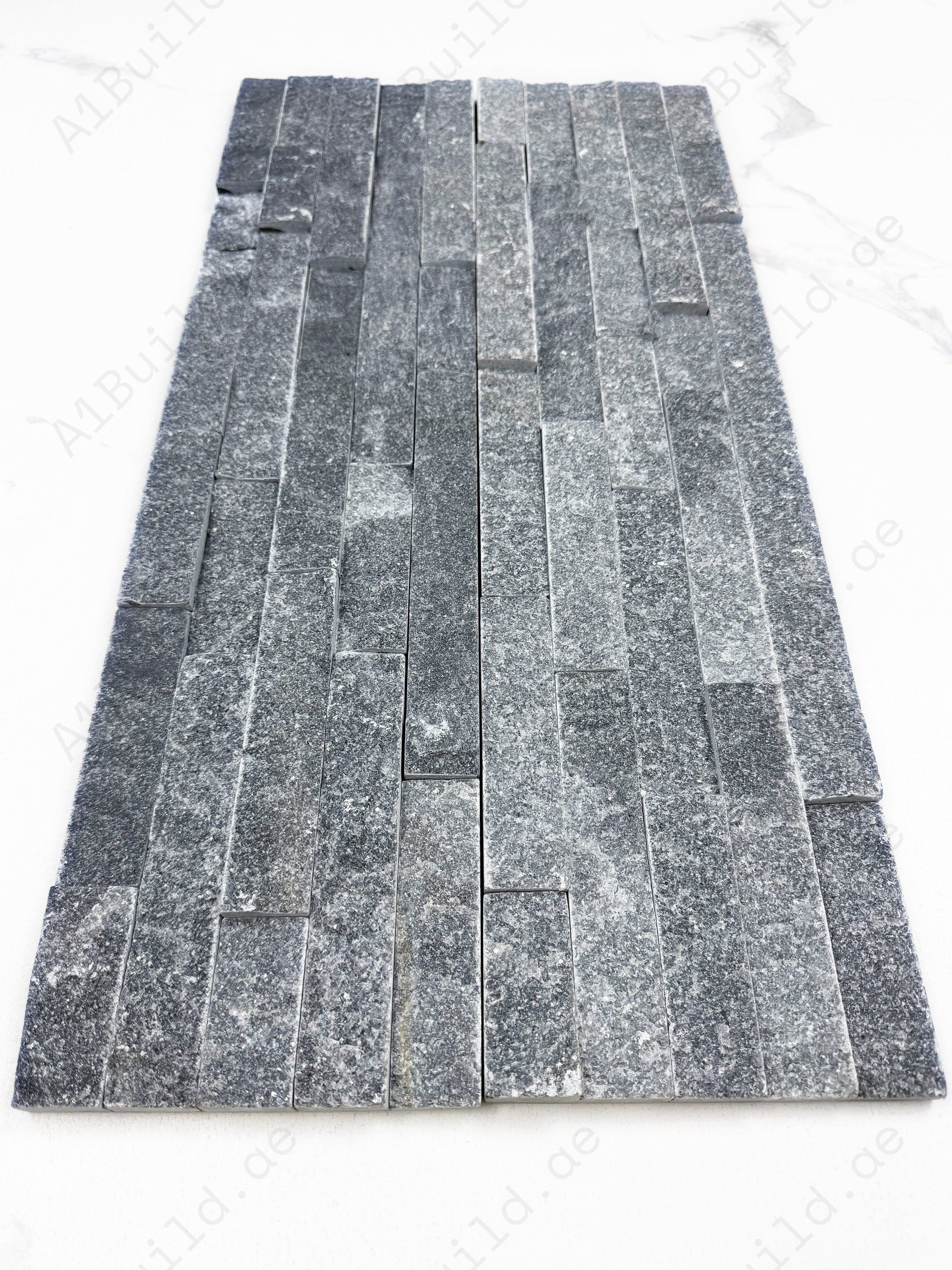 Luxurious Starlit Quartz black split marble cladding with bold texture, UV & weather-resistant, ideal for walls, fireplaces, façades & outdoor accents.