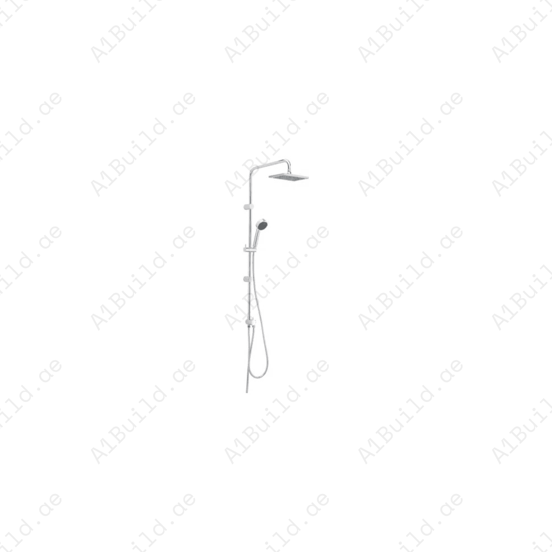 Dual Shower System L = 1160 mm | Chrome | Swivel Square Head Shower