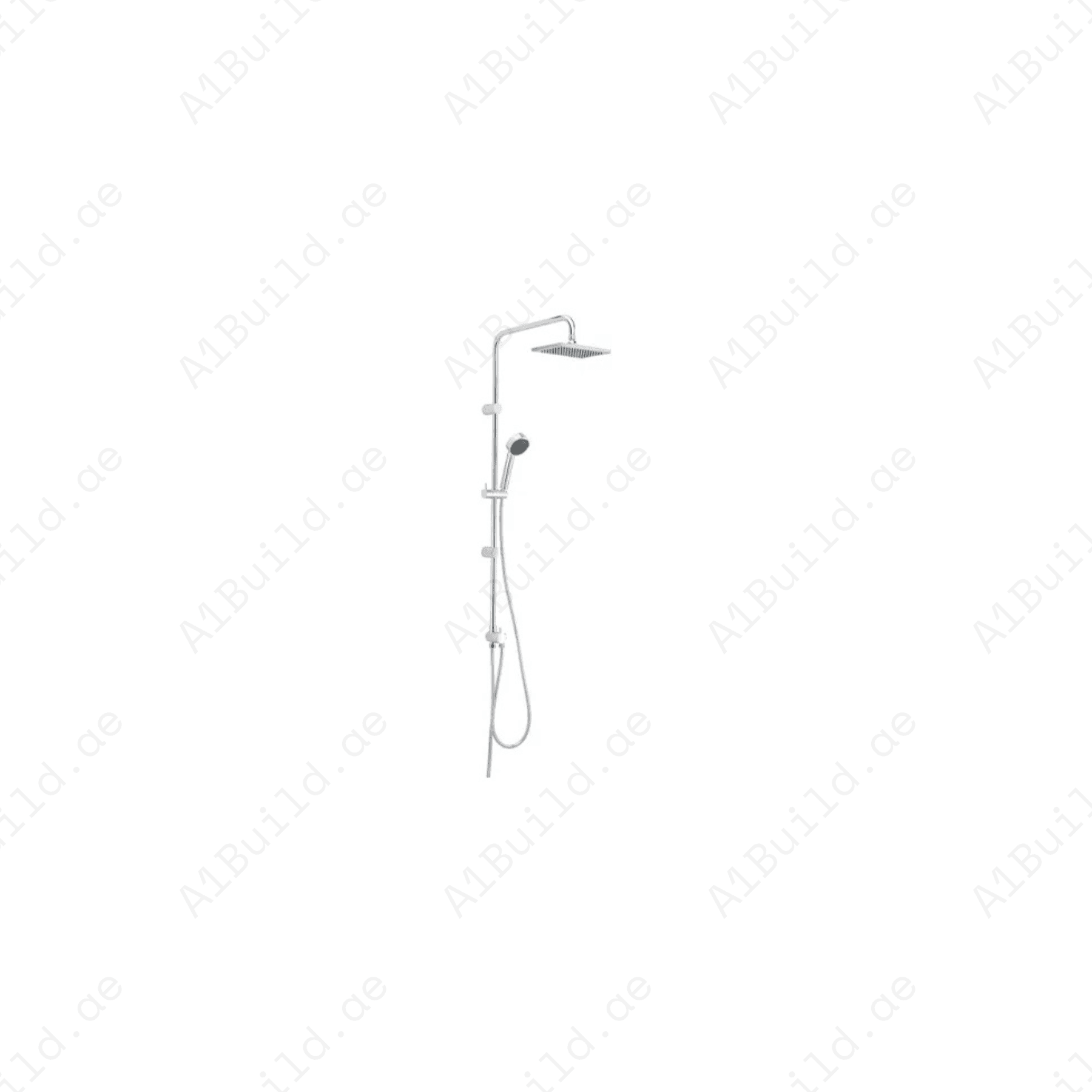 Dual Shower System L = 1160 mm | Chrome | Swivel Square Head Shower