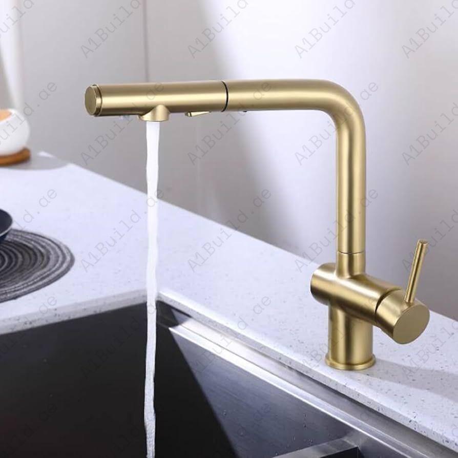 Luxury Elite Single Lever Deck Mounted Sink Mixer: Gold, 100% Made in Germany