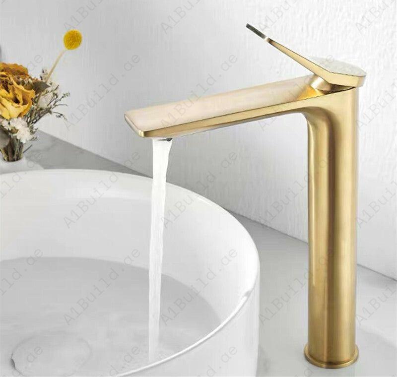 Luxury Elite Single Lever High Basin Mixer: Gold, 100% Made in Germany