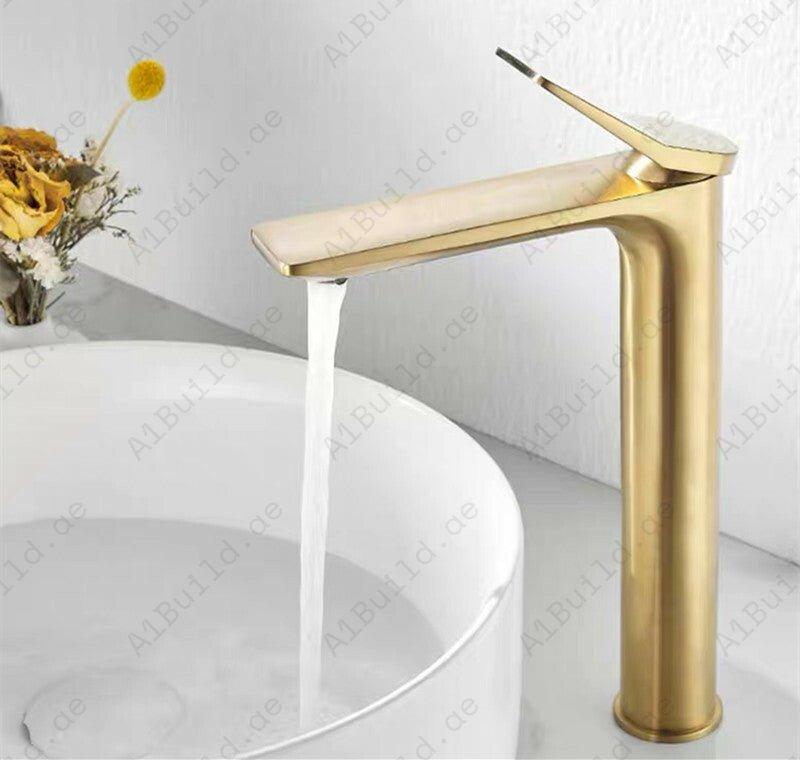 Luxury Elite Single Lever High Basin Mixer: Gold, 100% Made in Germany