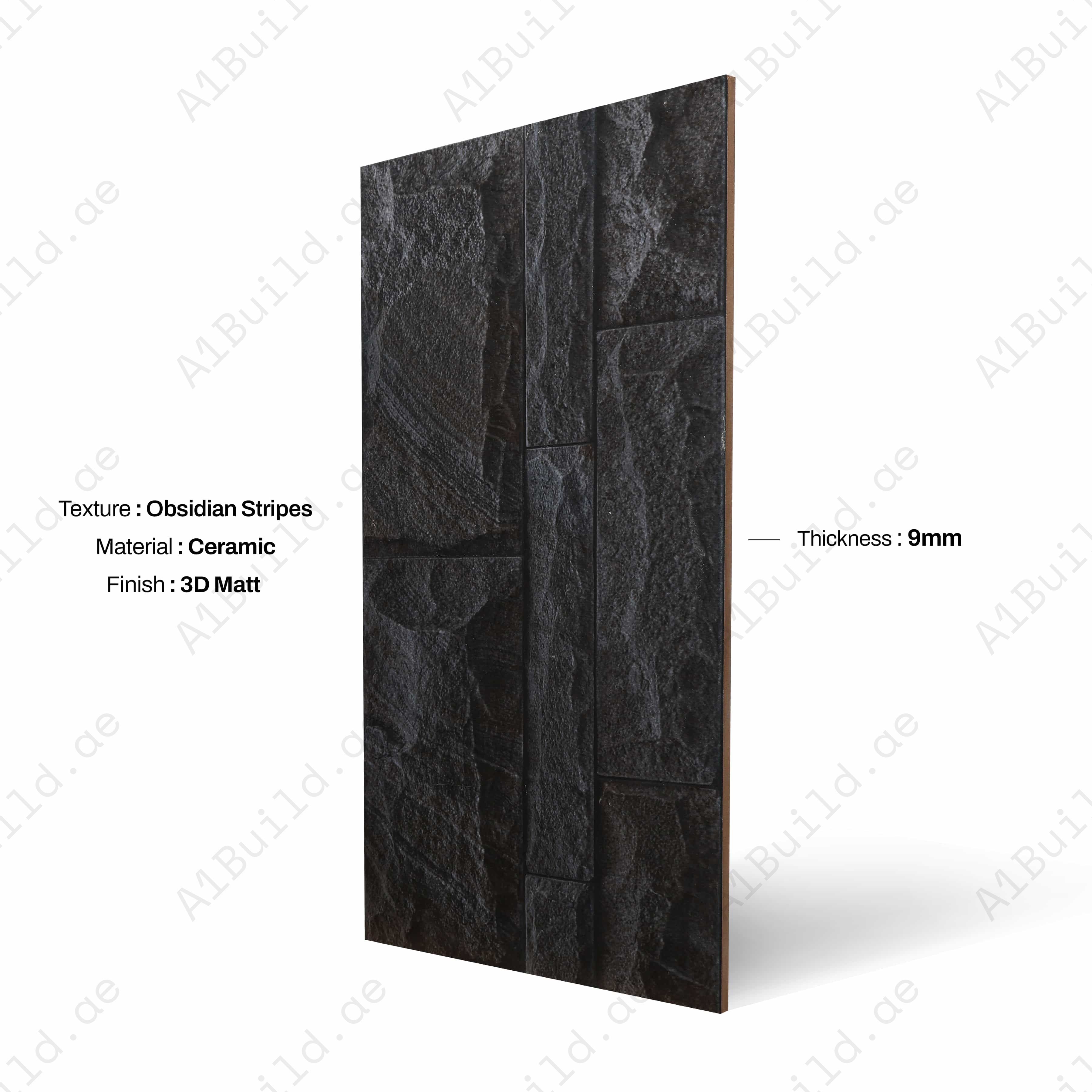 MARMOTH GREY 3D Matt 30x60cm Ceramic Indoor Outdoor Walls Ttileb